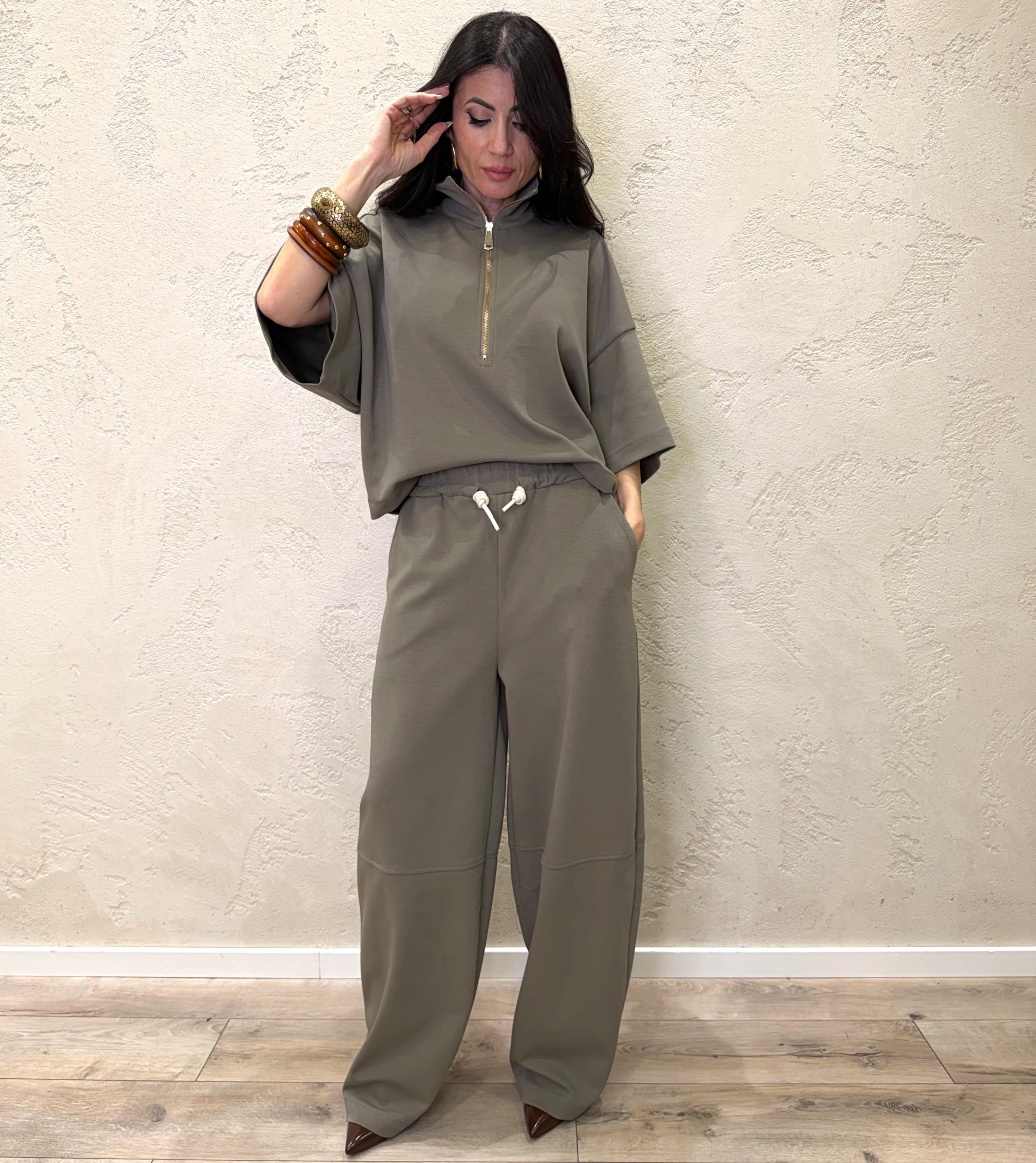 felpa in scuba leggera TAB1341 MILITARE VICOLO 