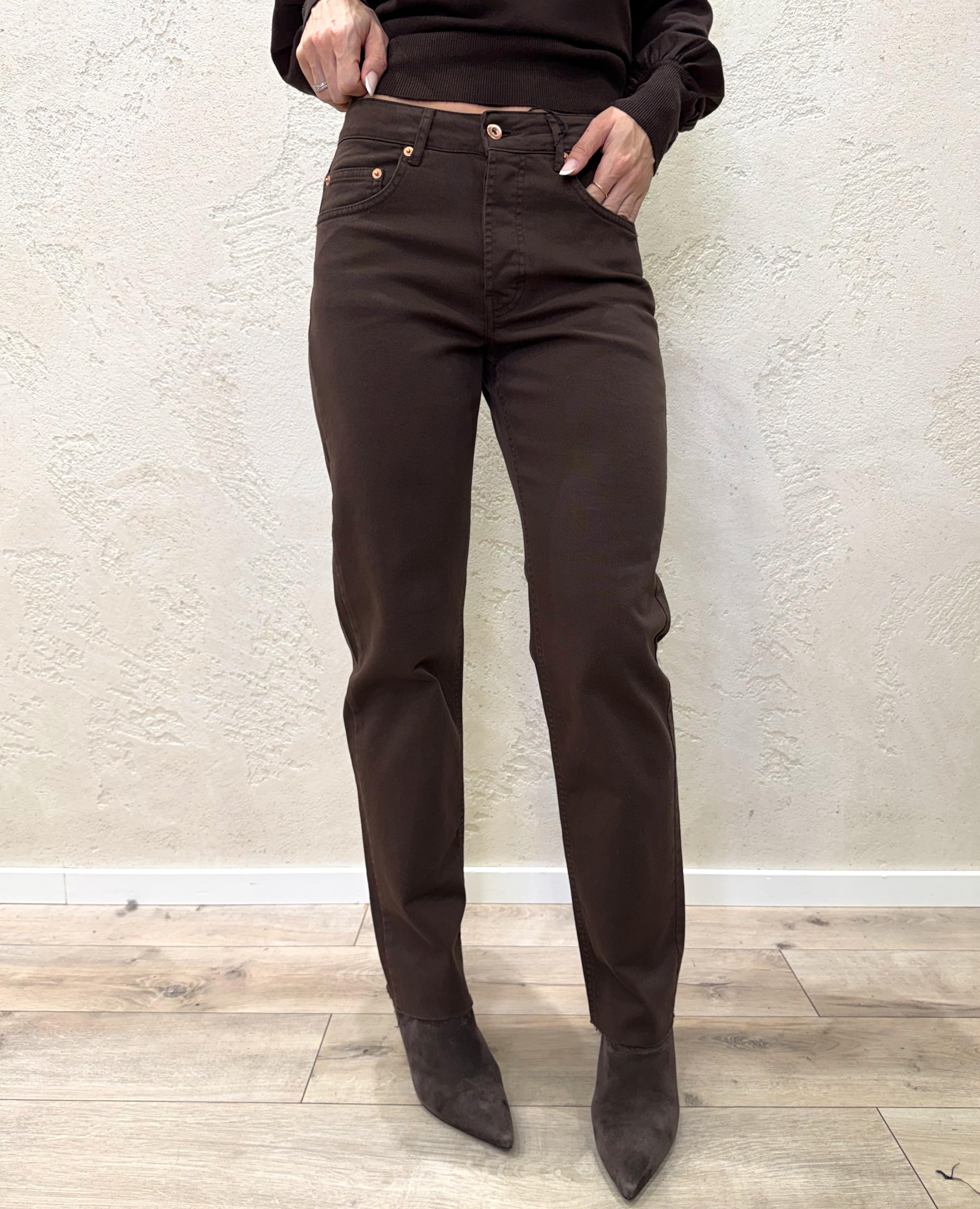 jeans elasticizzato a gamba dritta CJ12704 MORO TENSIONE IN 