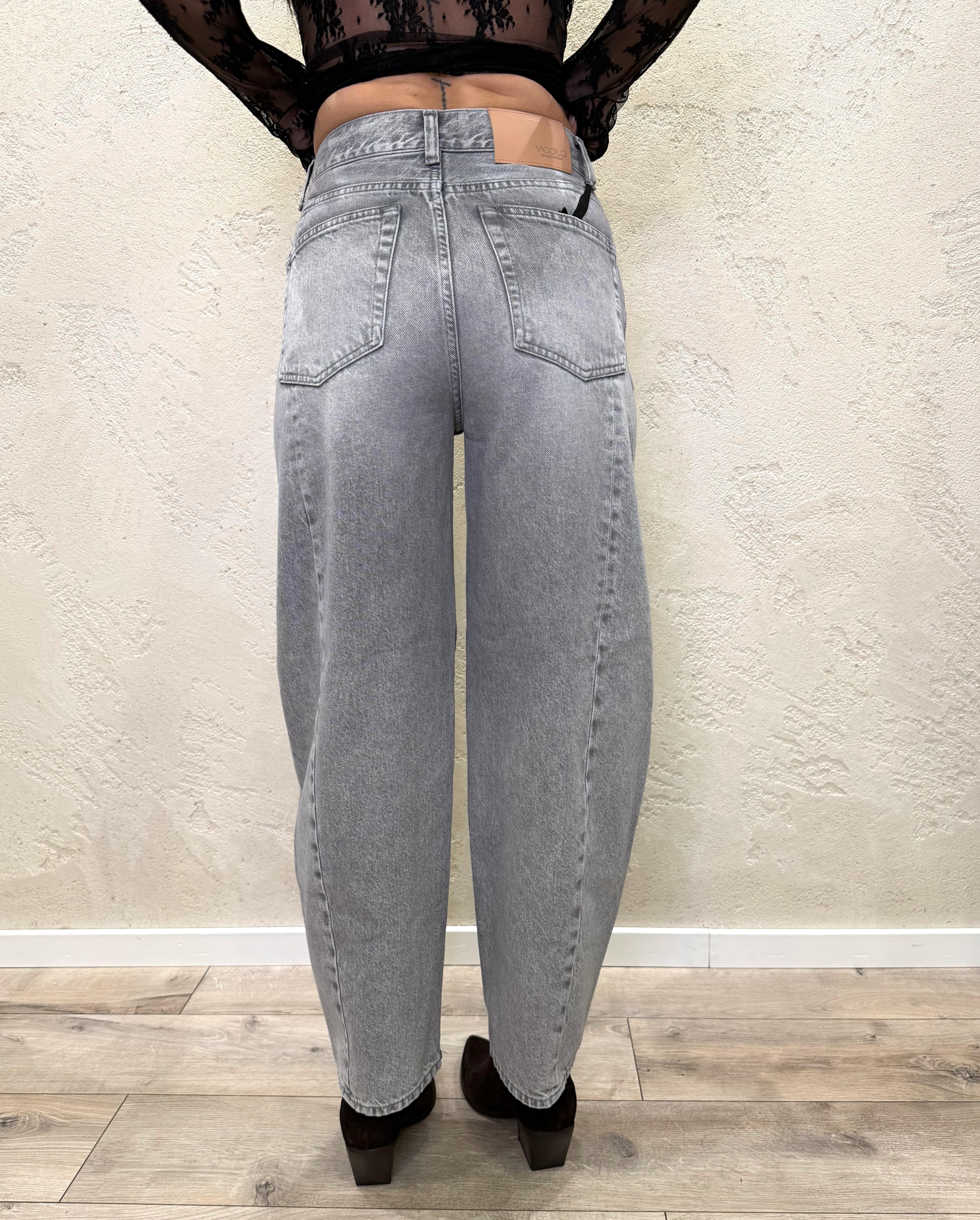 jeans modello chiara a balloon in tela ferma DAB5156 GRIGIO VICOLO 