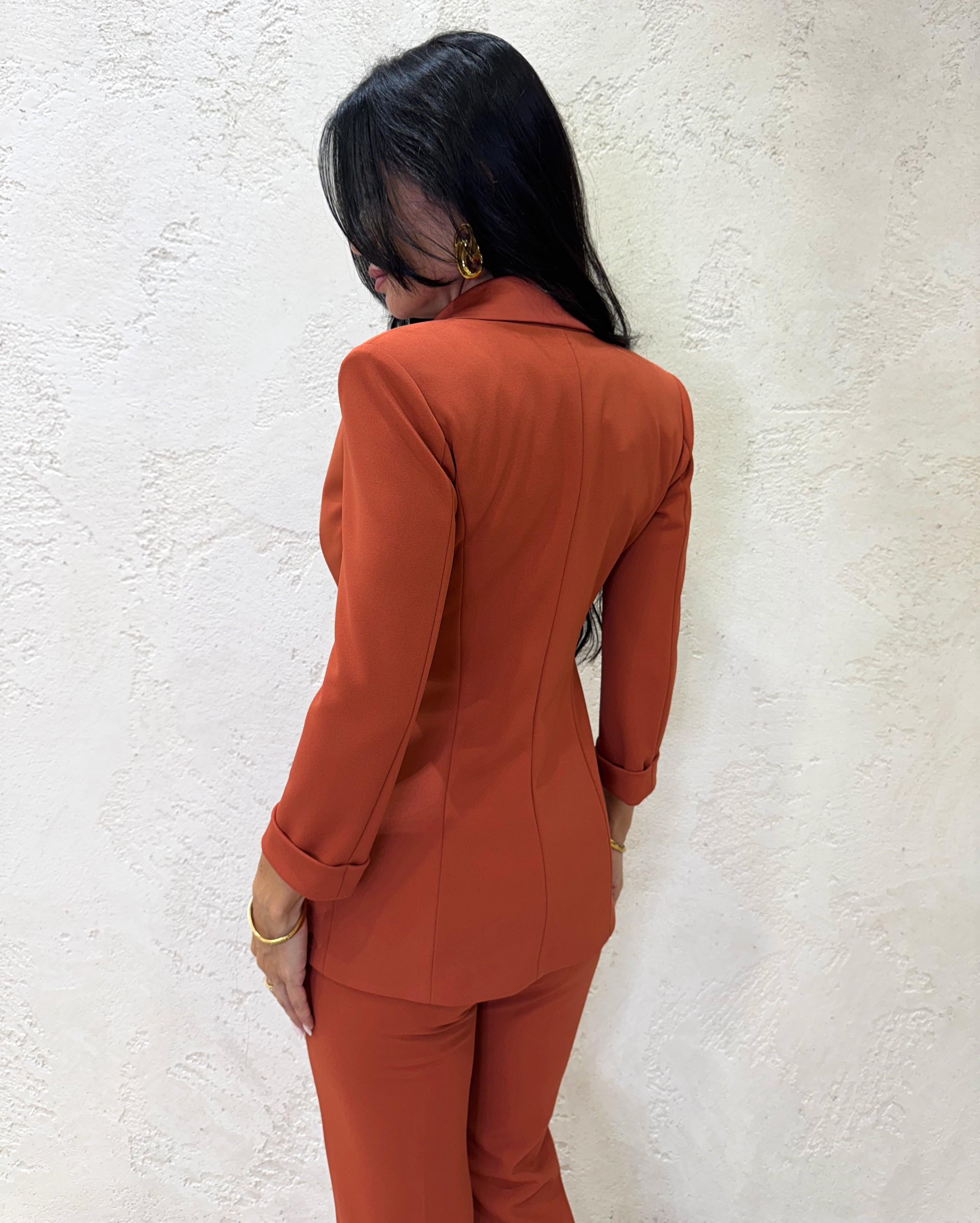 blazer doppiopetto in crepe elasticizzato JU25KAW ZUCCA IMPERIAL 
