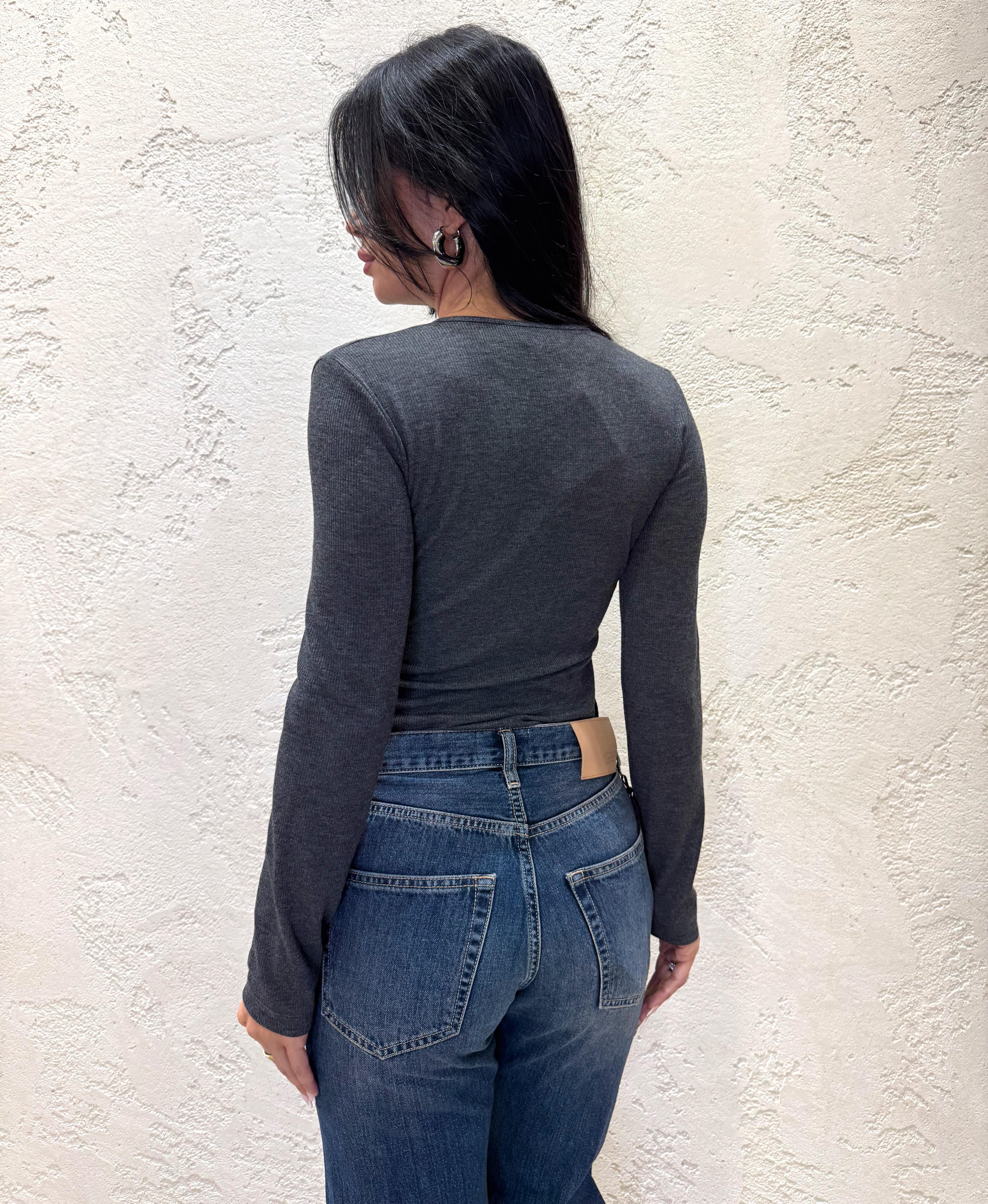 body a costine con bottoni UF0093 GRIGIO VICOLO 