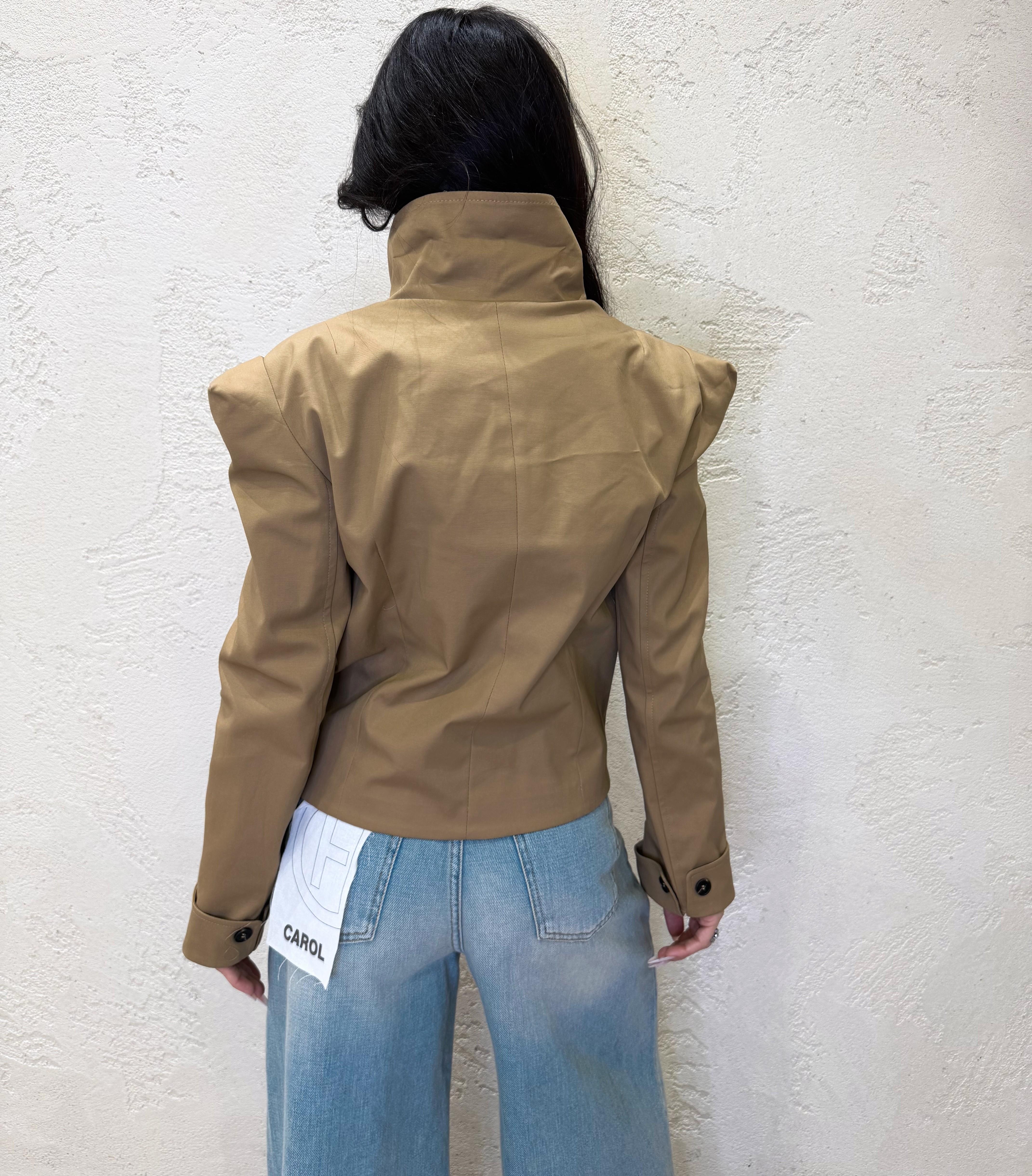 giacca corta con chiusura doppiopetto 26B4439 BEIGE TENSIONE IN 