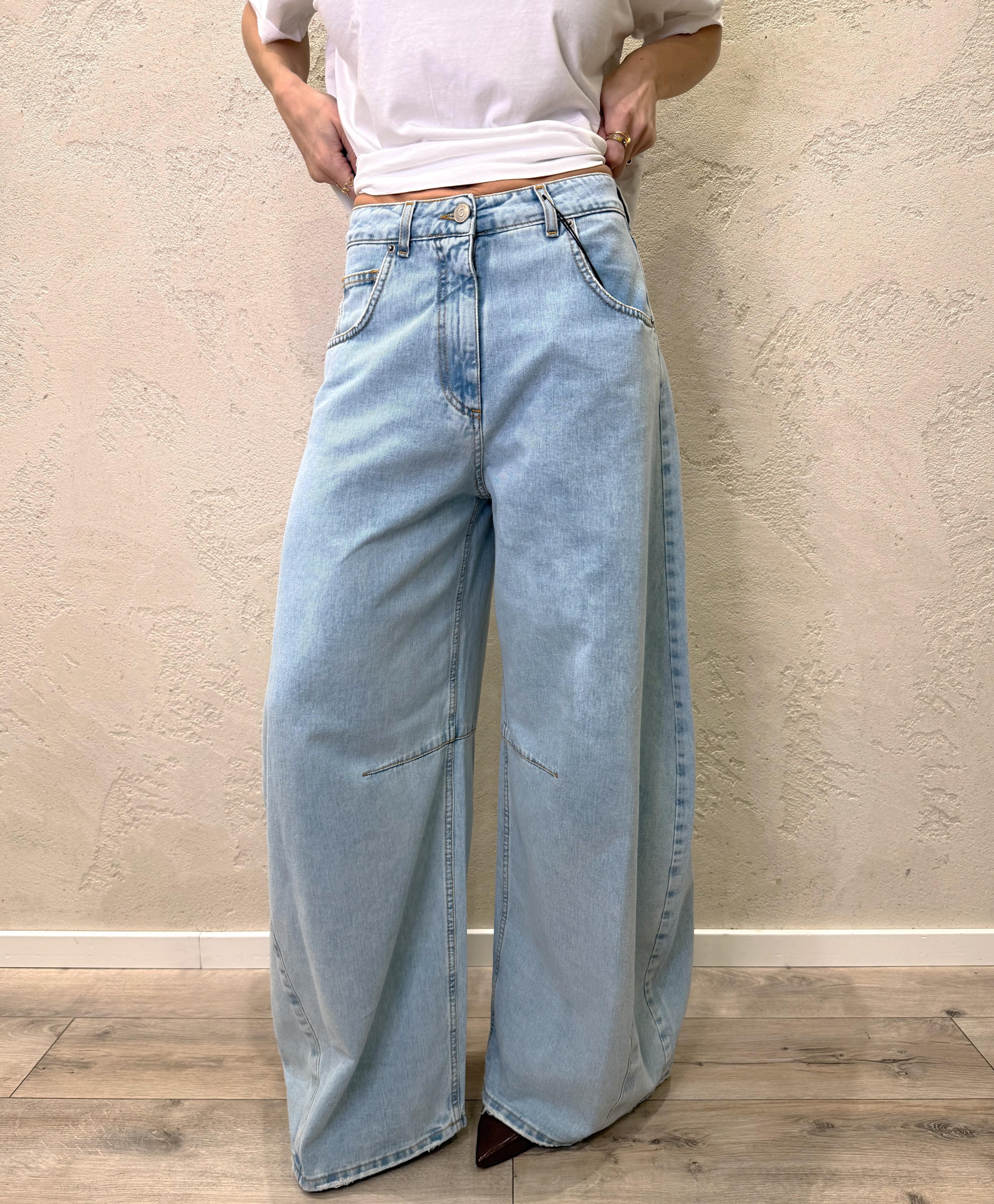 jeans modello louvre barrel fit P314J119W642 DENIM CHIARO TENSIONE IN 