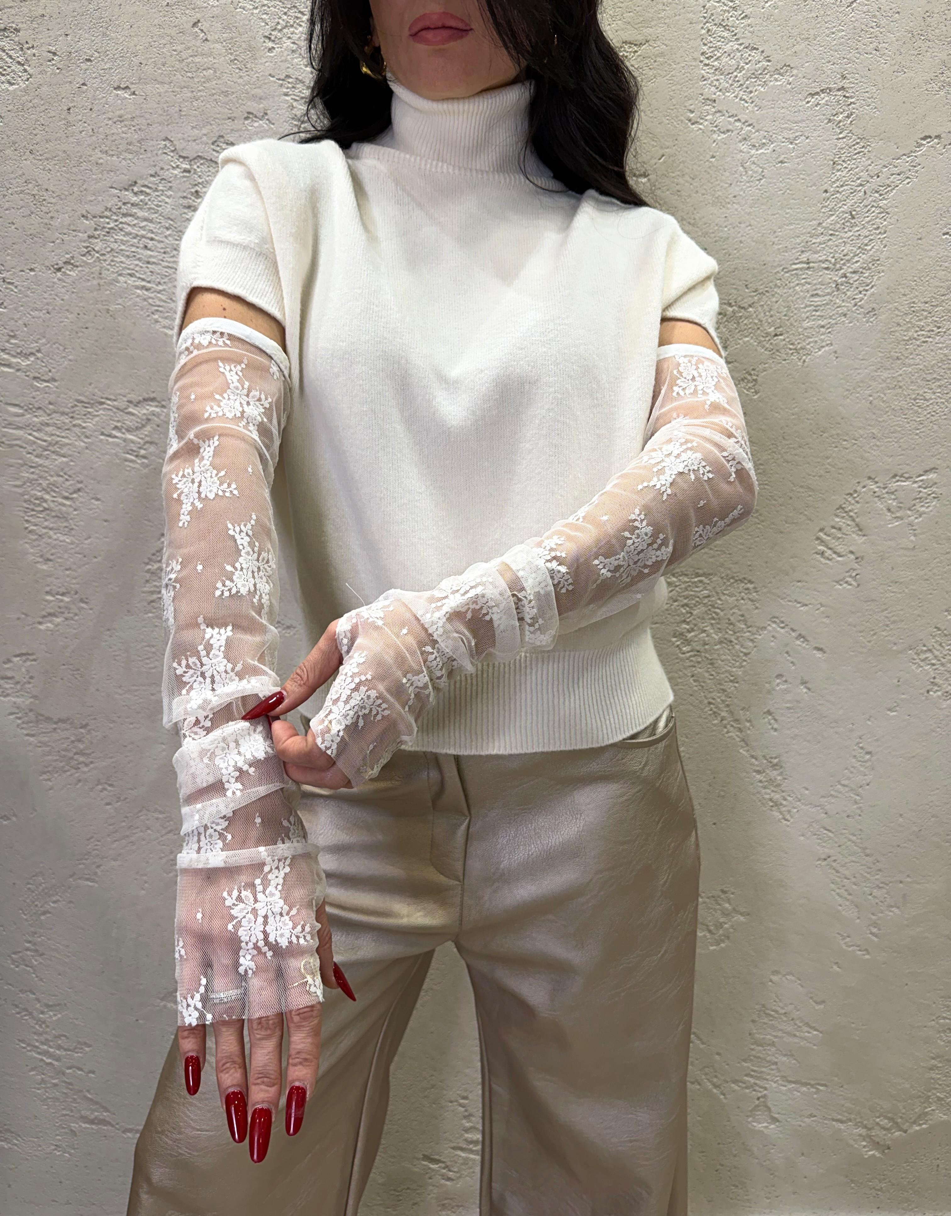 manicotti in pizzo 1003KMX AVORIO IMPERIAL 