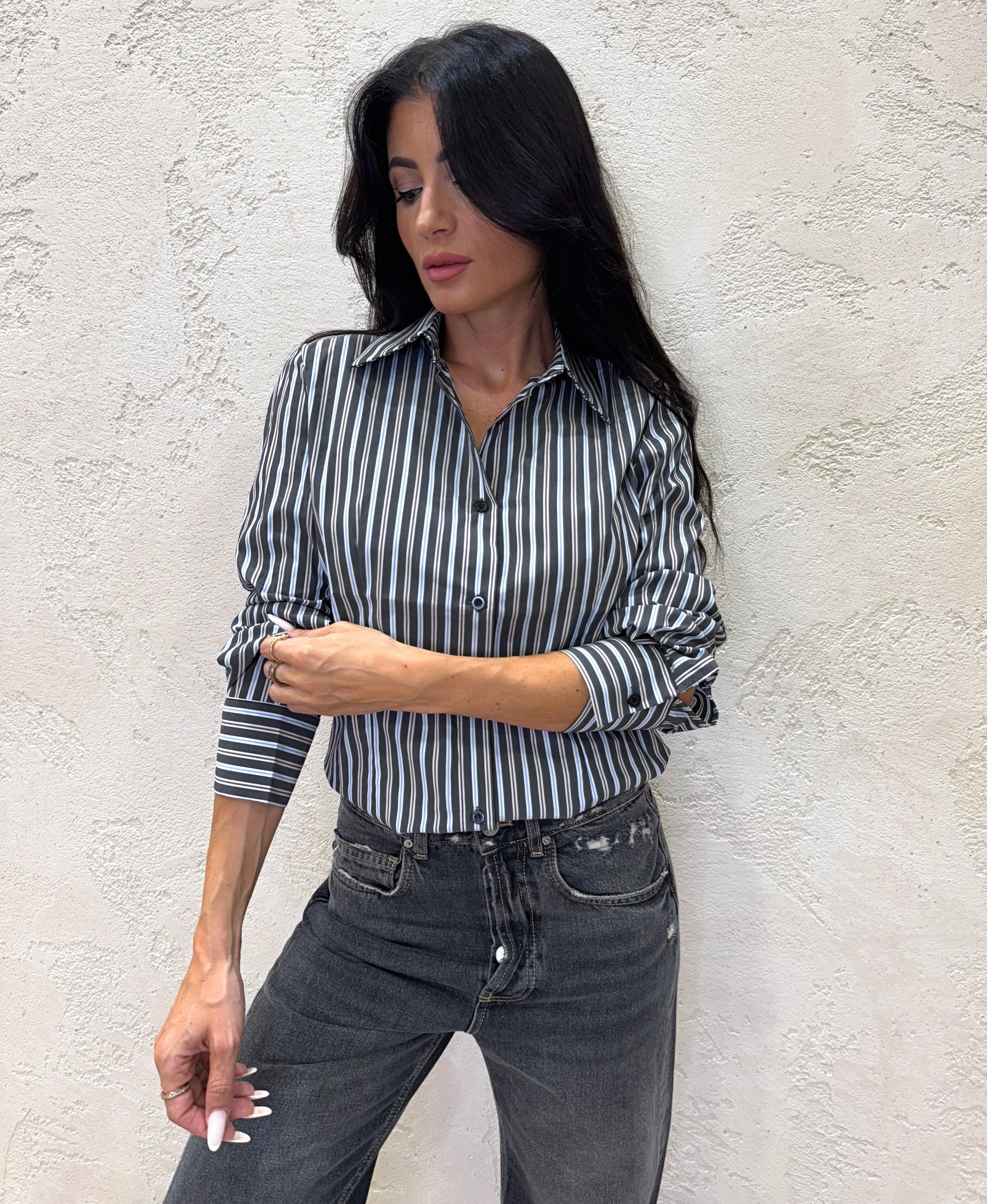 camicia gessata 74859 GRIGIO SUSY MIX 
