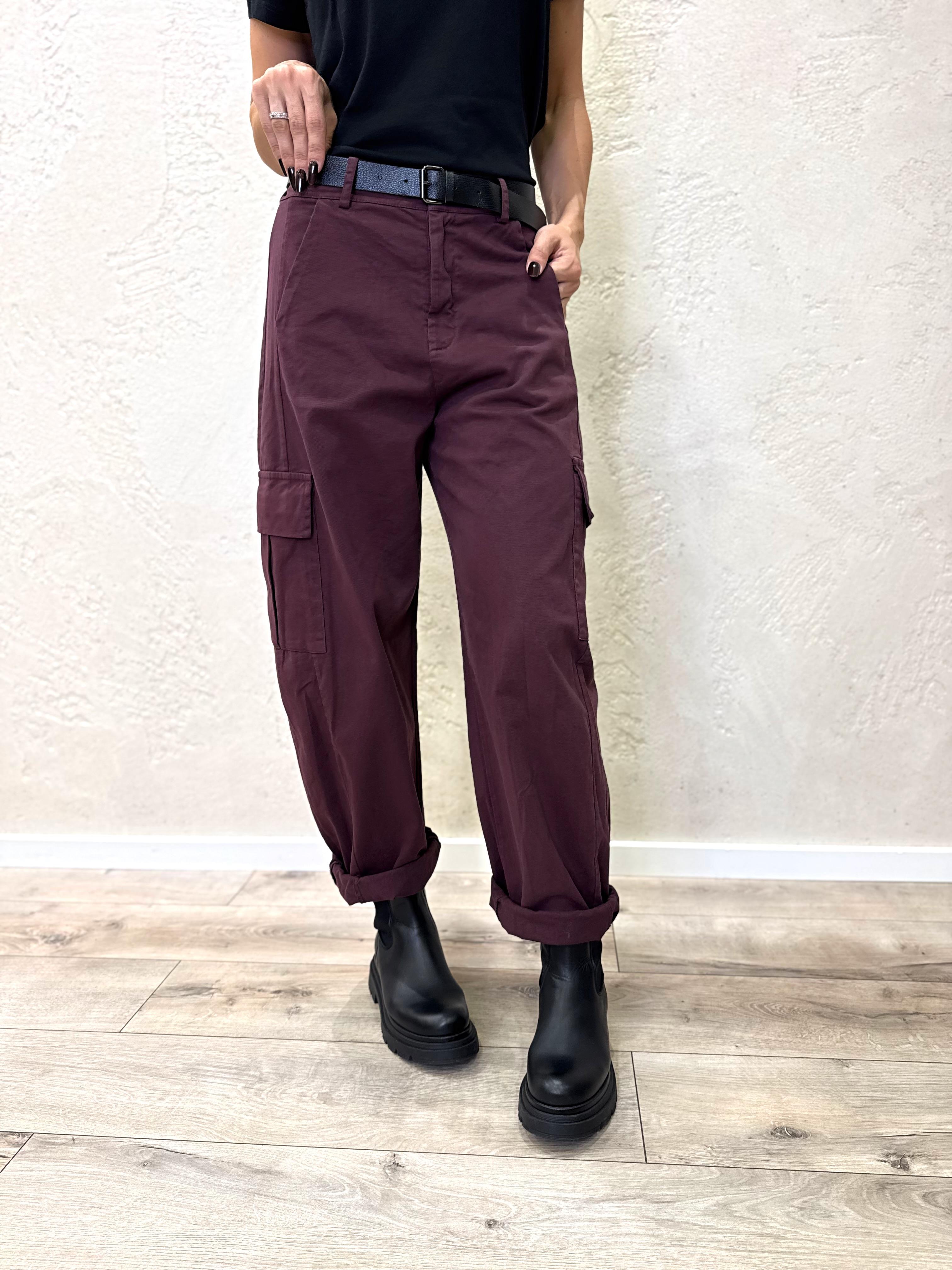 pantalone elasticizzato modello baloon tasconato 59080G VINO SUSY MIX 