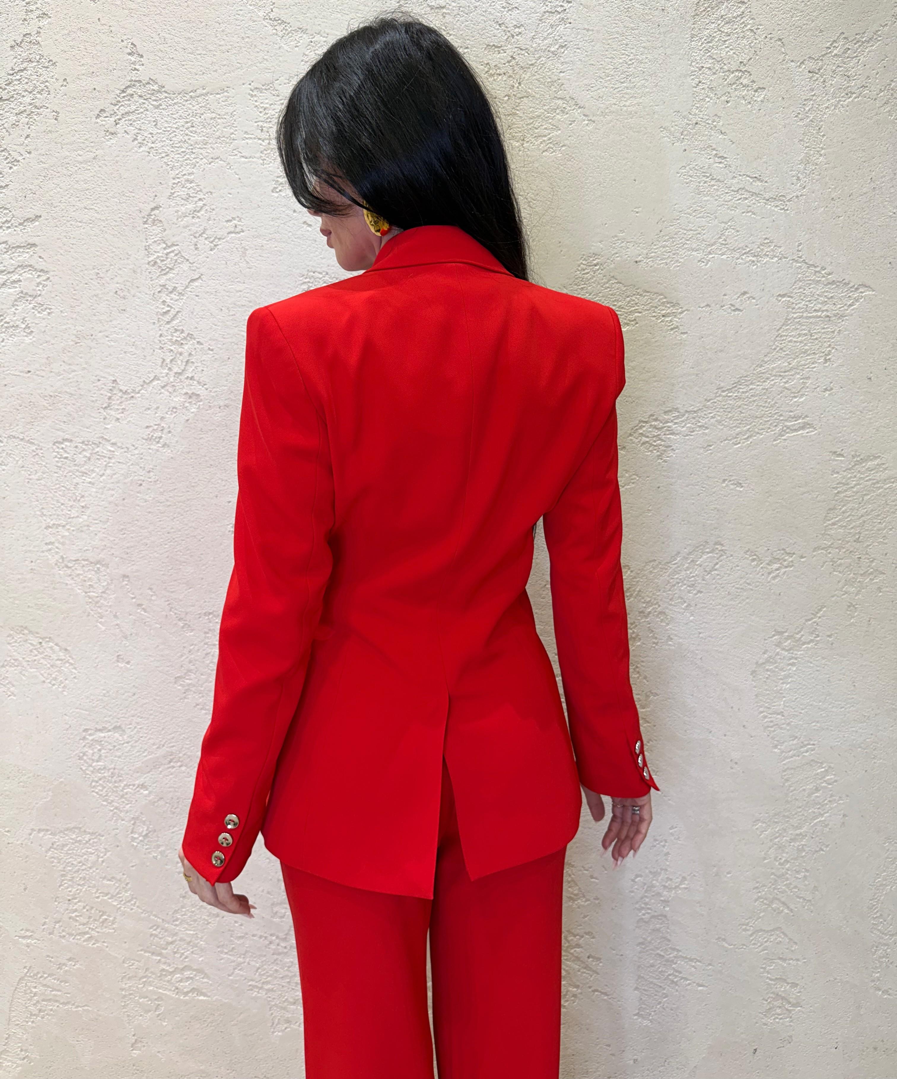 blazer sfiancato con incrocio frontale J9990015V ROSSO IMPERIAL 