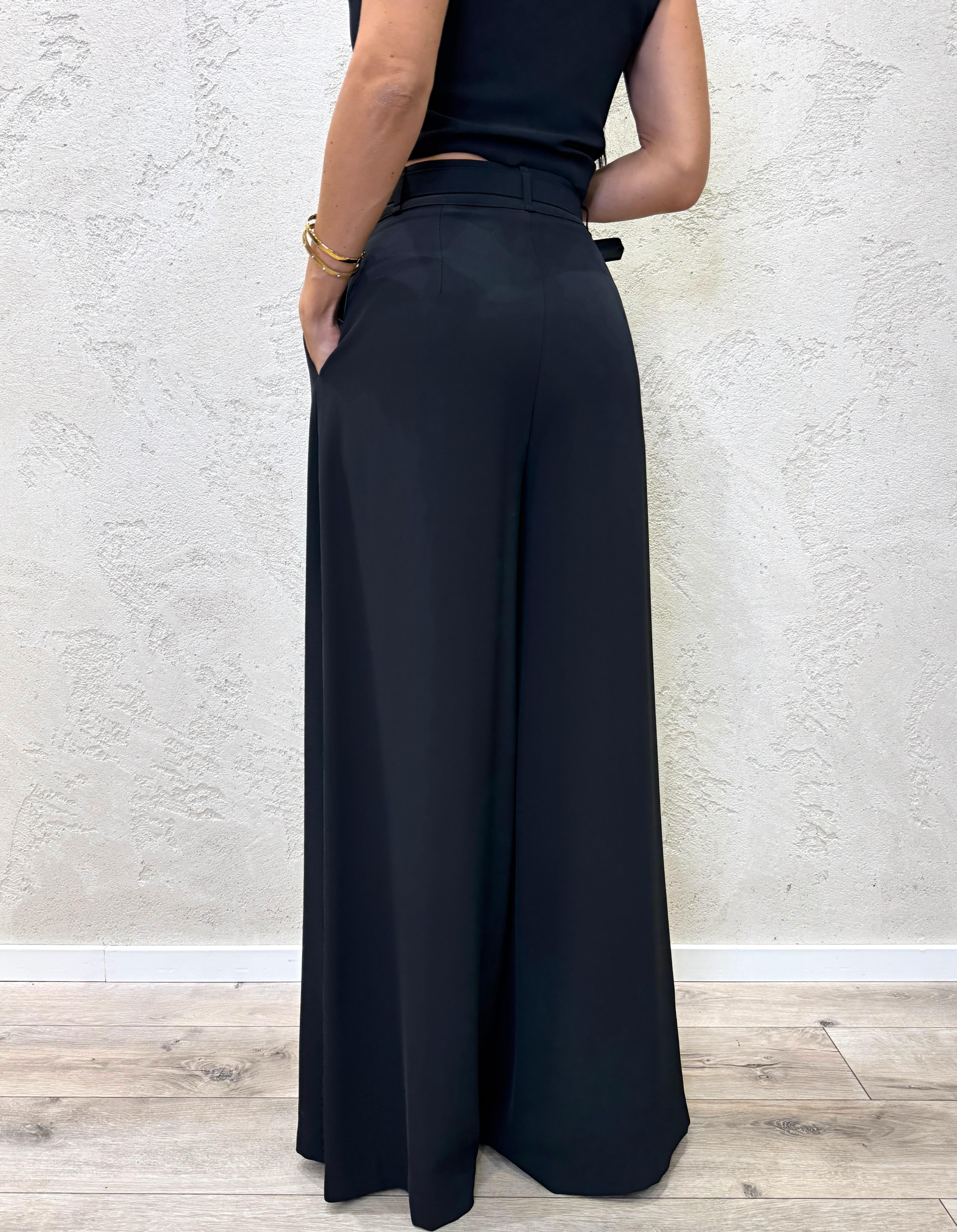 pantalone ampio con pinces PEZ3KHXC NERO IMPERIAL 