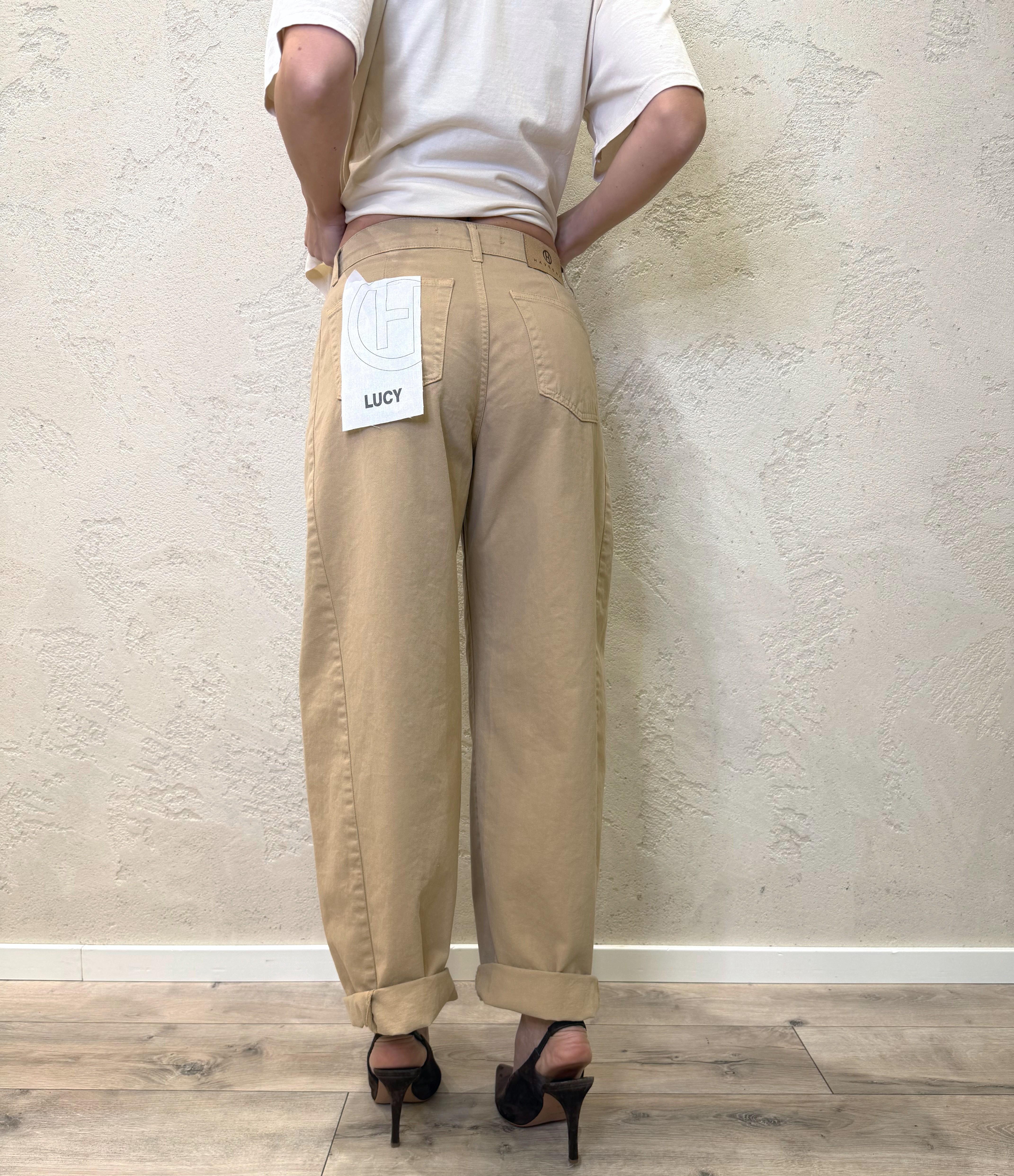 jeans modello lucy barrel fit PLS-Q276 SABBIA HAVEONE 