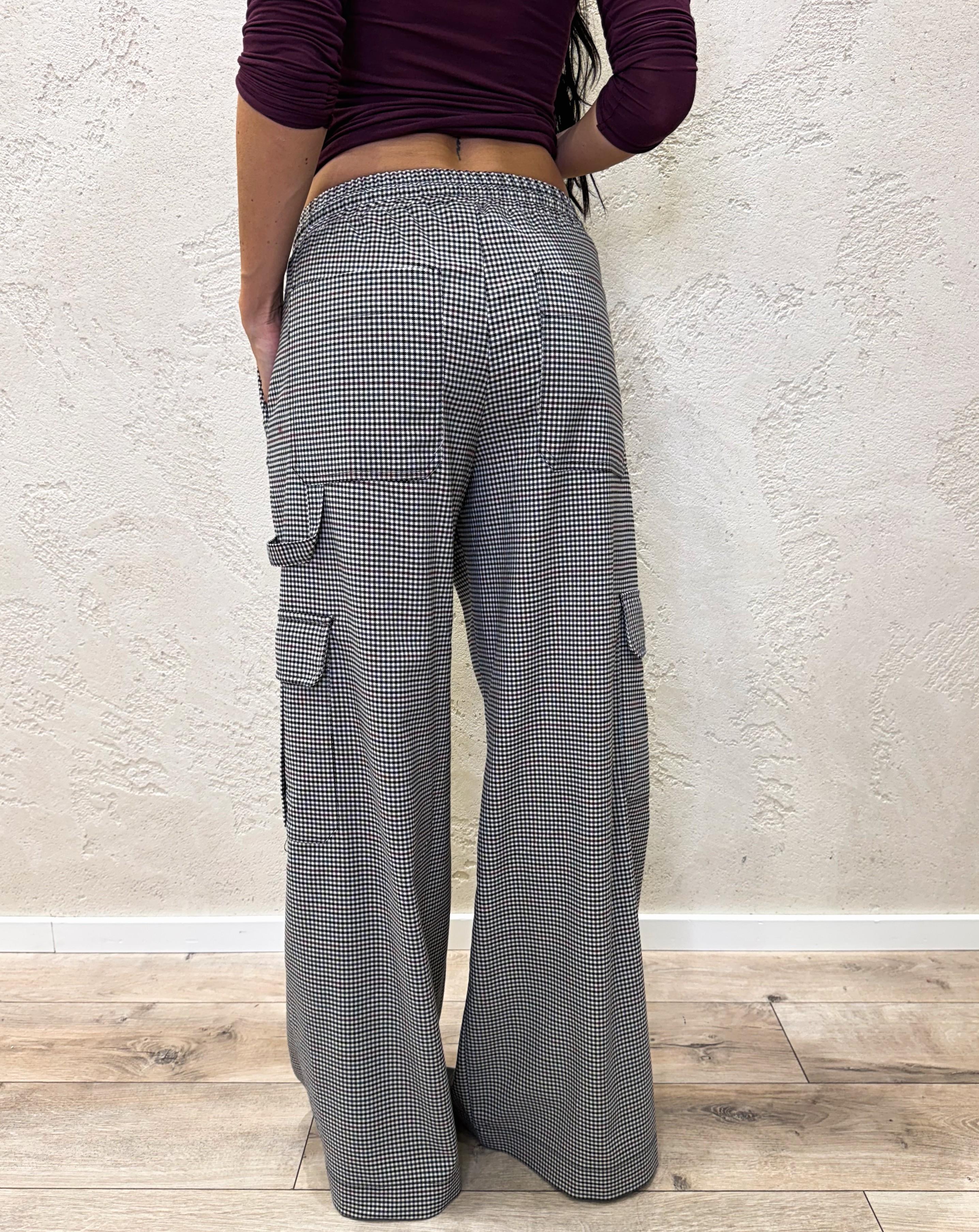 pantalone a palazzo modello work 37875 PIEDDEPOULE TENSIONE IN 