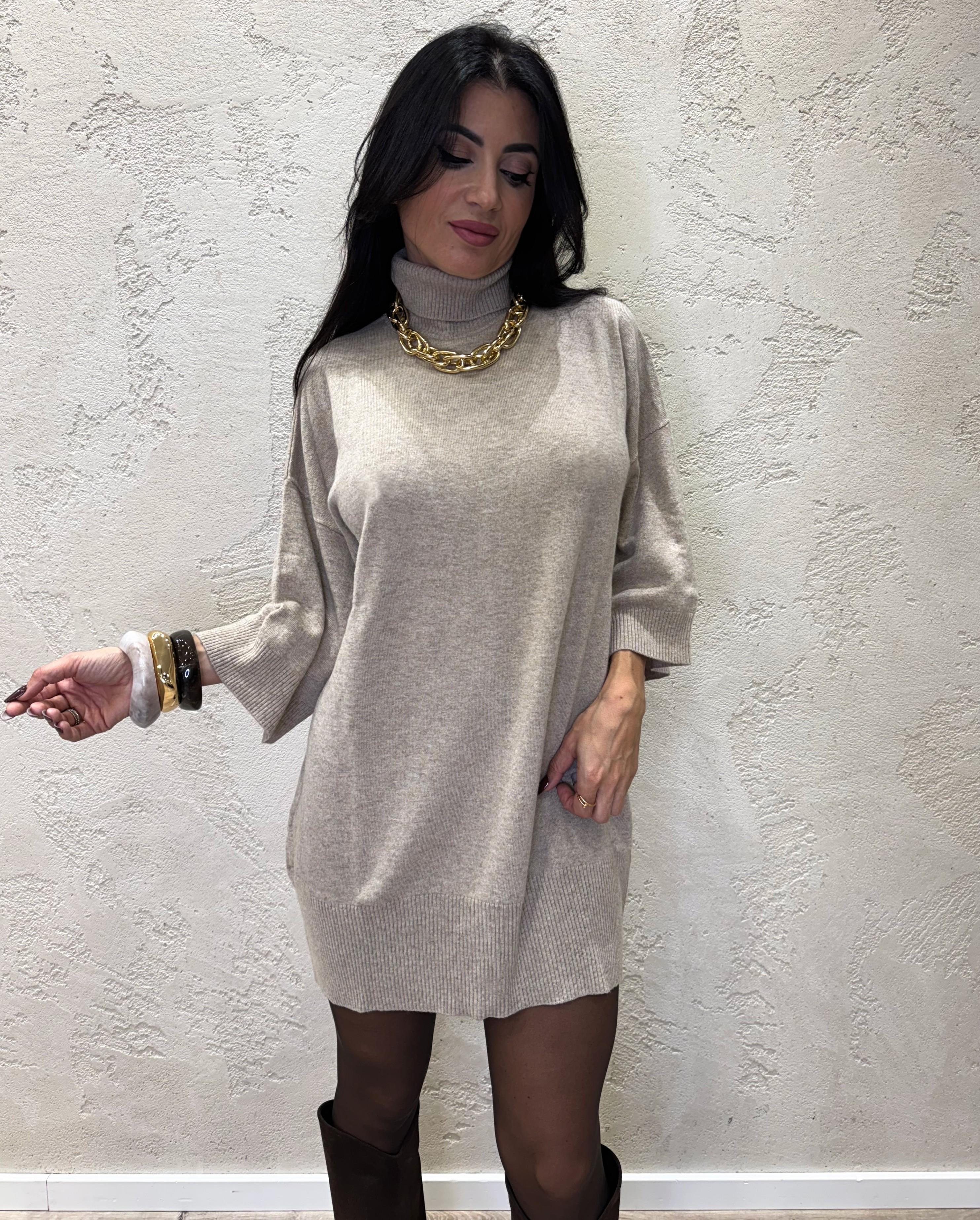 abito mini misto cashmere a collo alto 22082F KASHA VICOLO 