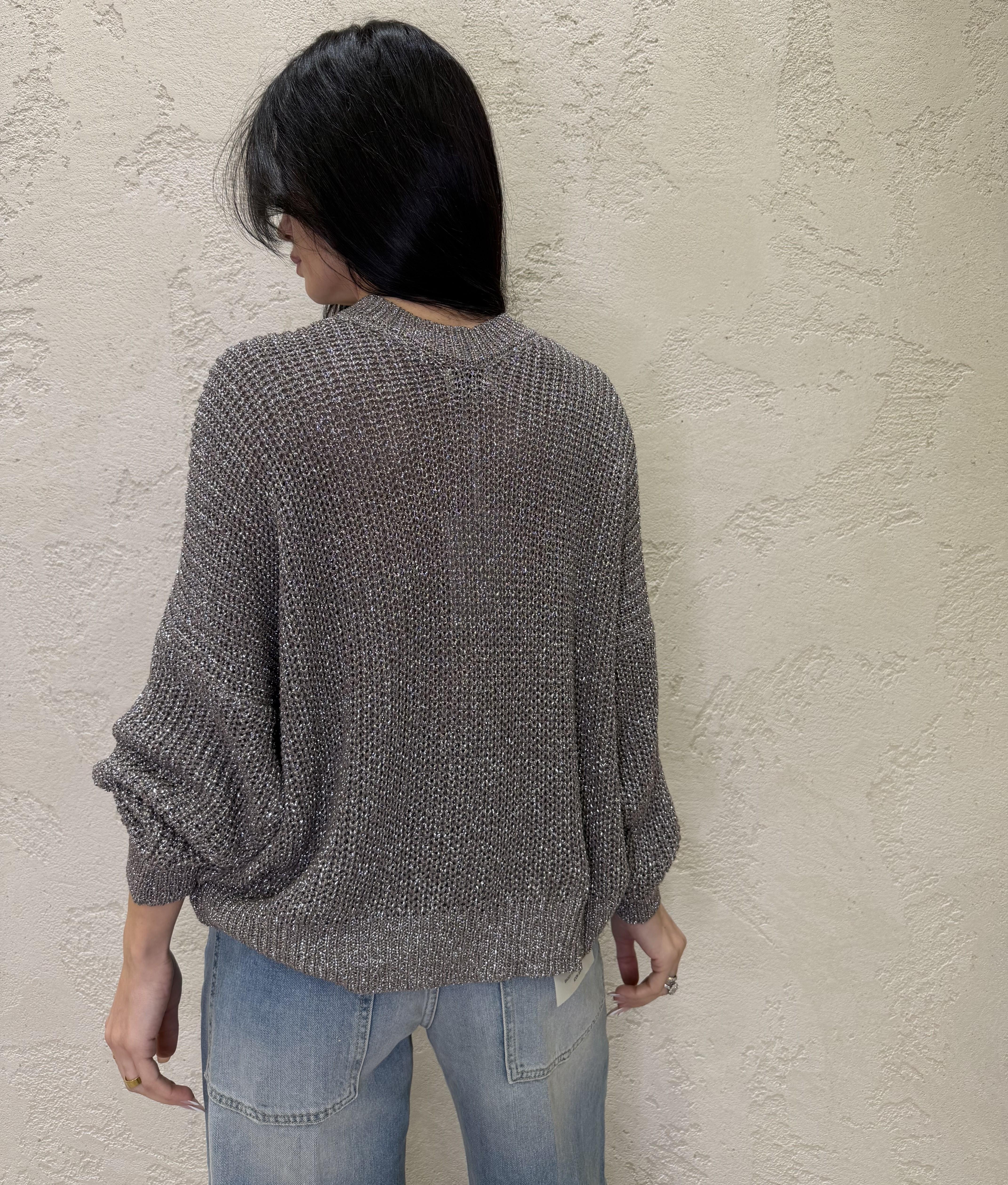 pull cut out in lurex con scollo a v W5018 FANGO SUSY MIX 