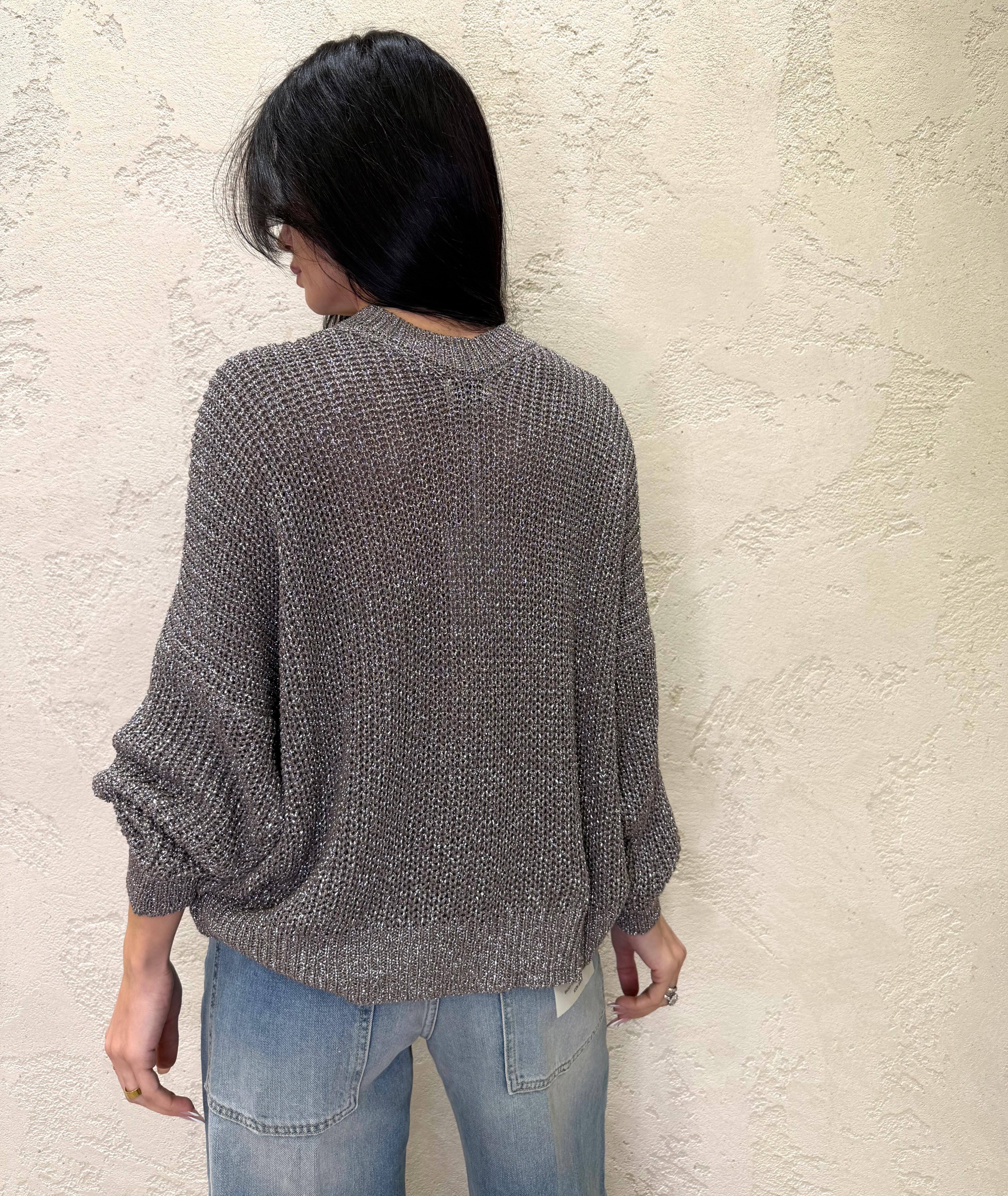 pull cut out in lurex con scollo a v W5018 FANGO SUSY MIX 