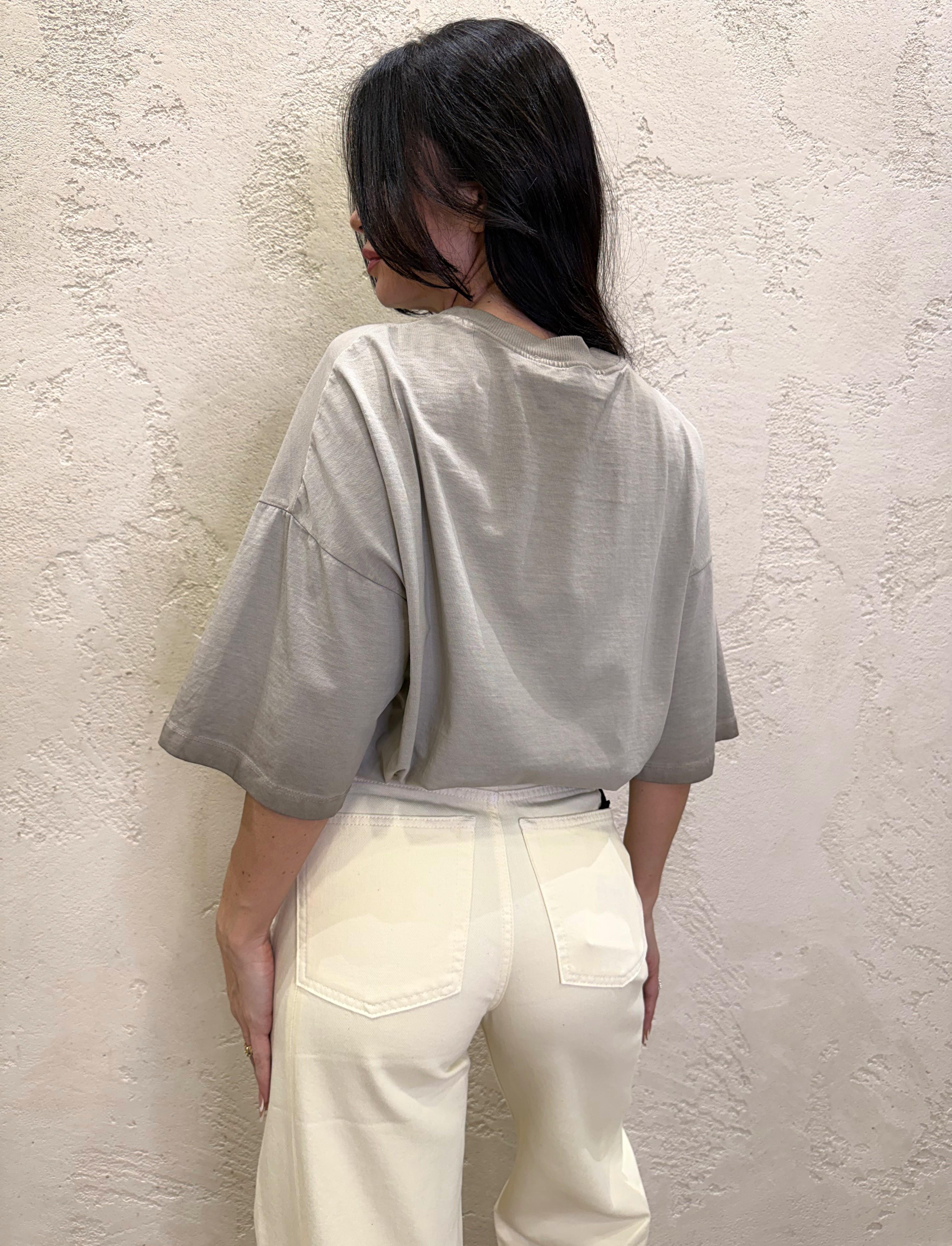 t-shirt stone washed con stampa bufalo FFW-Q007 SABBIA HAVEONE 