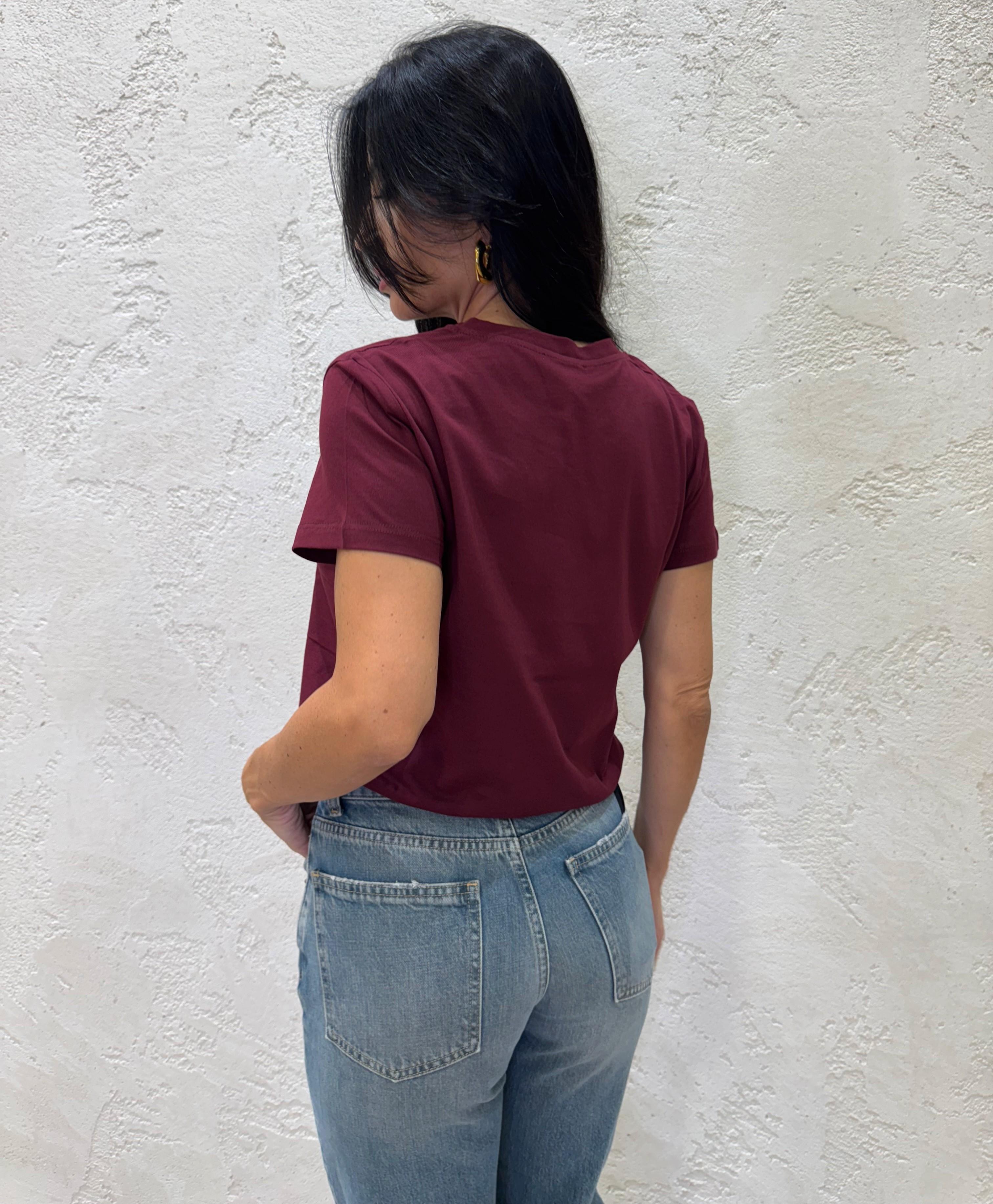 t-shirt basica a manica corta SH000904 VINO SUSY MIX 