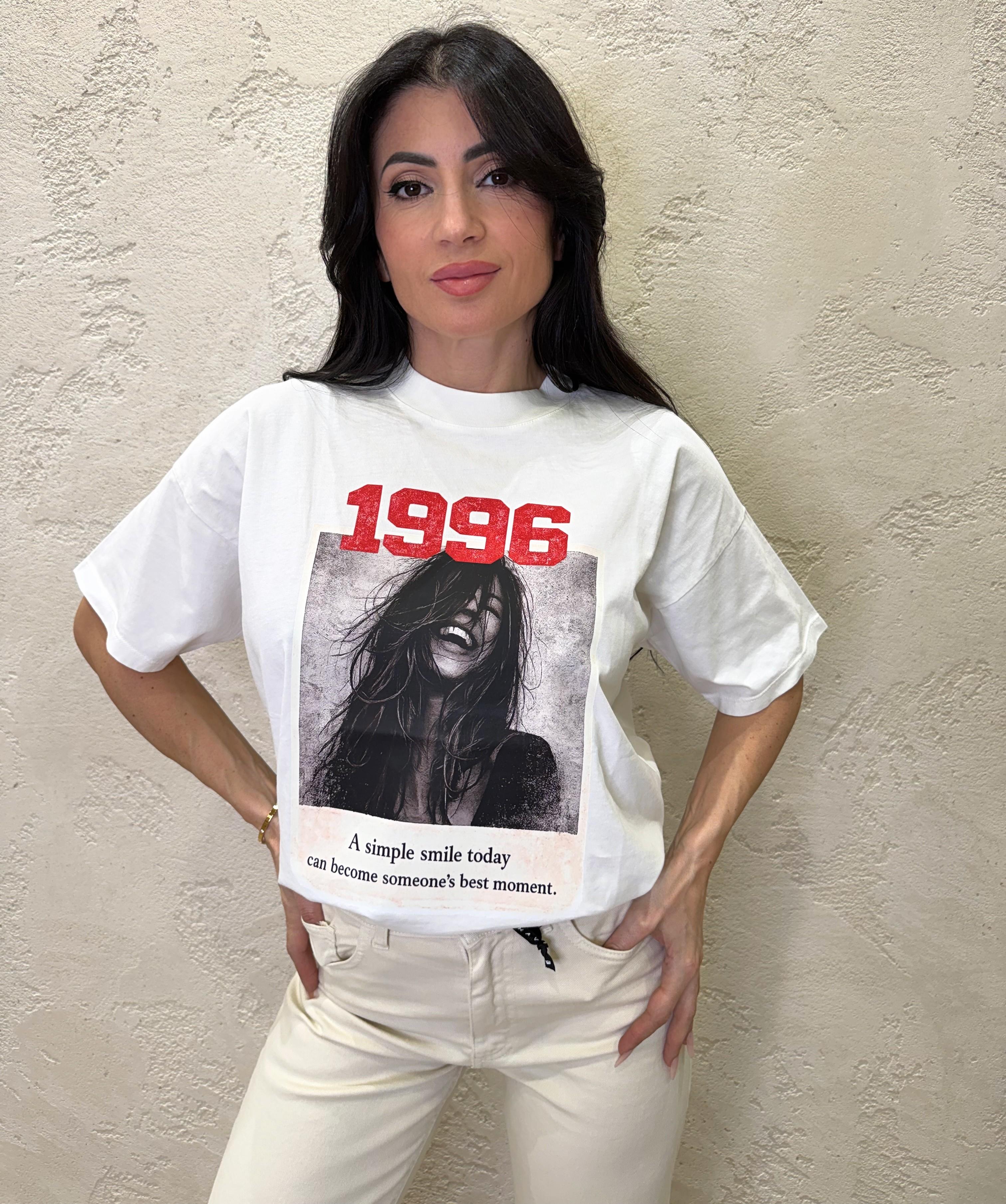 t-shirt over stampa 1996 RAB0120 BURRO VICOLO 