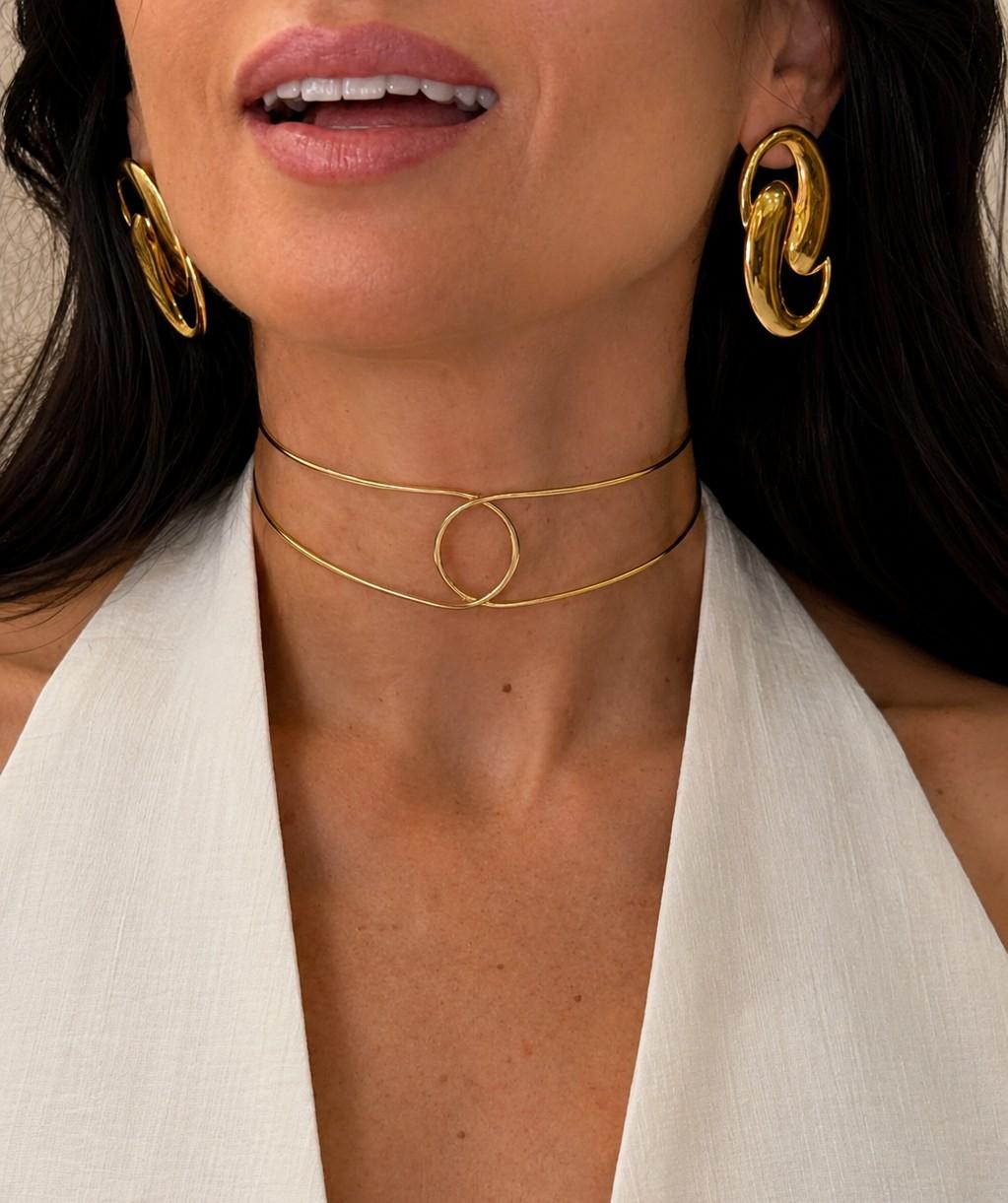 collana choker "circle" gold CHOKER-GOLD ORO ELEVI 