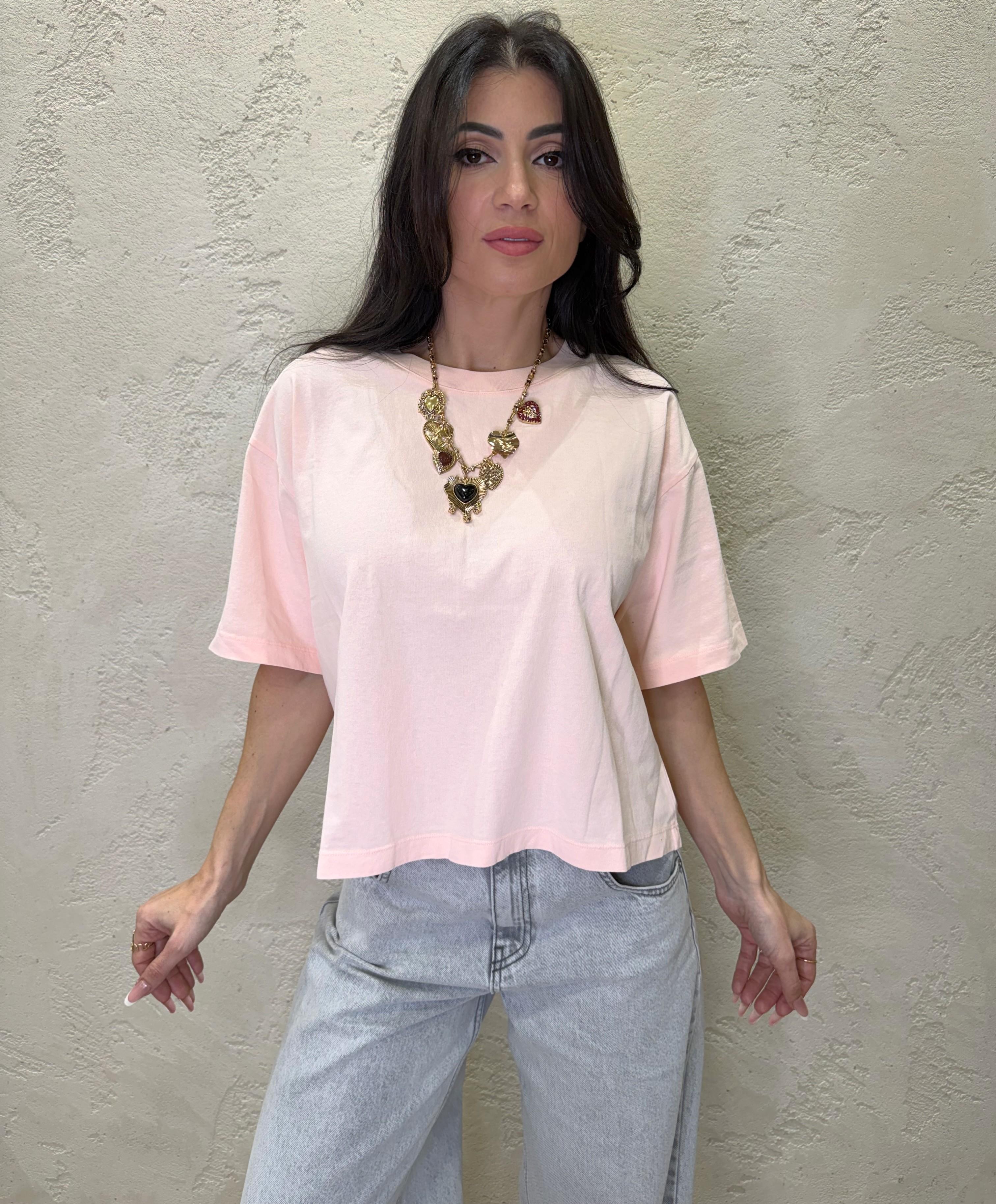 t-shirt basica a scatoletta UAB0022 ROSA PASTELLO VICOLO 