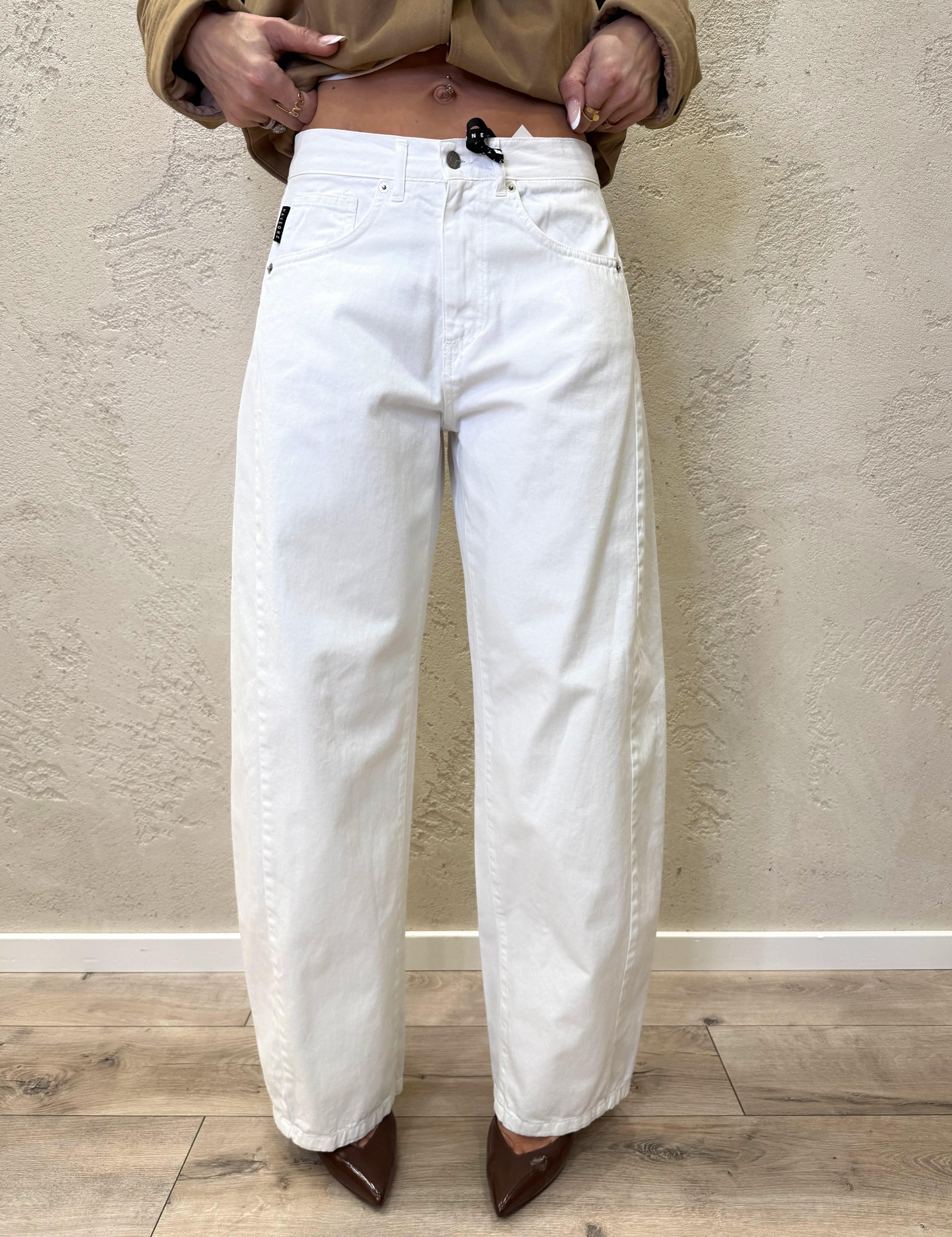 jeans modello lucy barrel fit PLS-Q276 BIANCO HAVEONE 