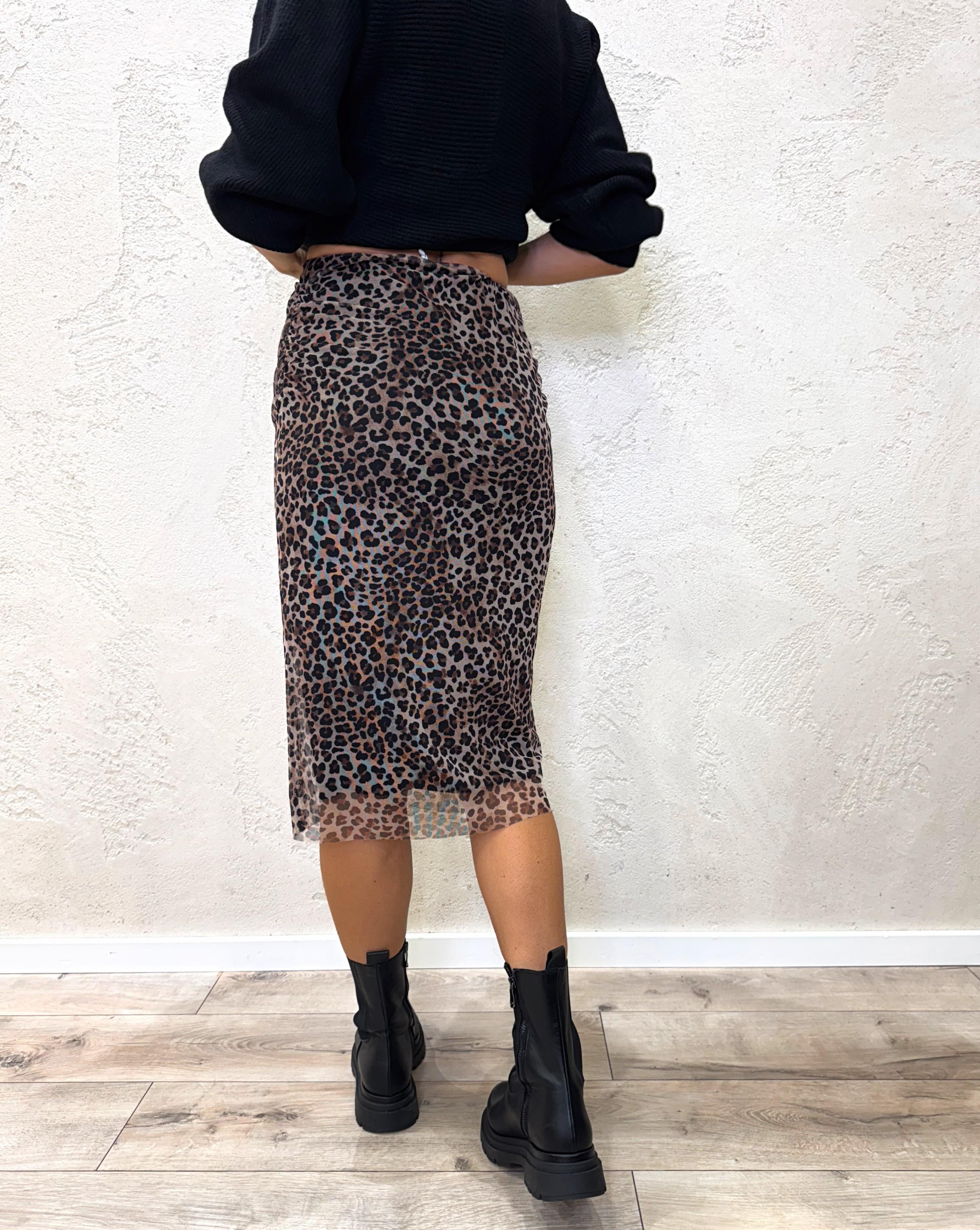 longuette in tulle elasticizzato con fodera G6591K817 MACULATO SUSY MIX 