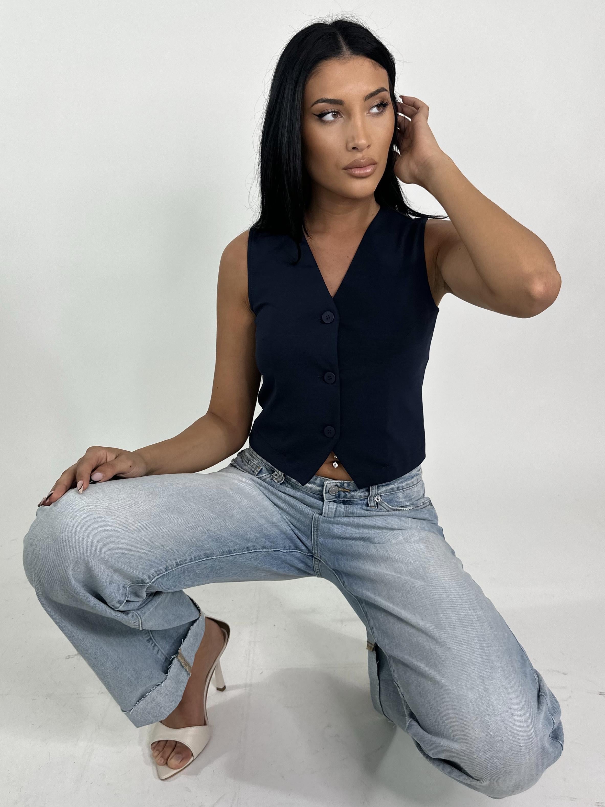 gilet basic SM7031H BLU SUSY MIX 