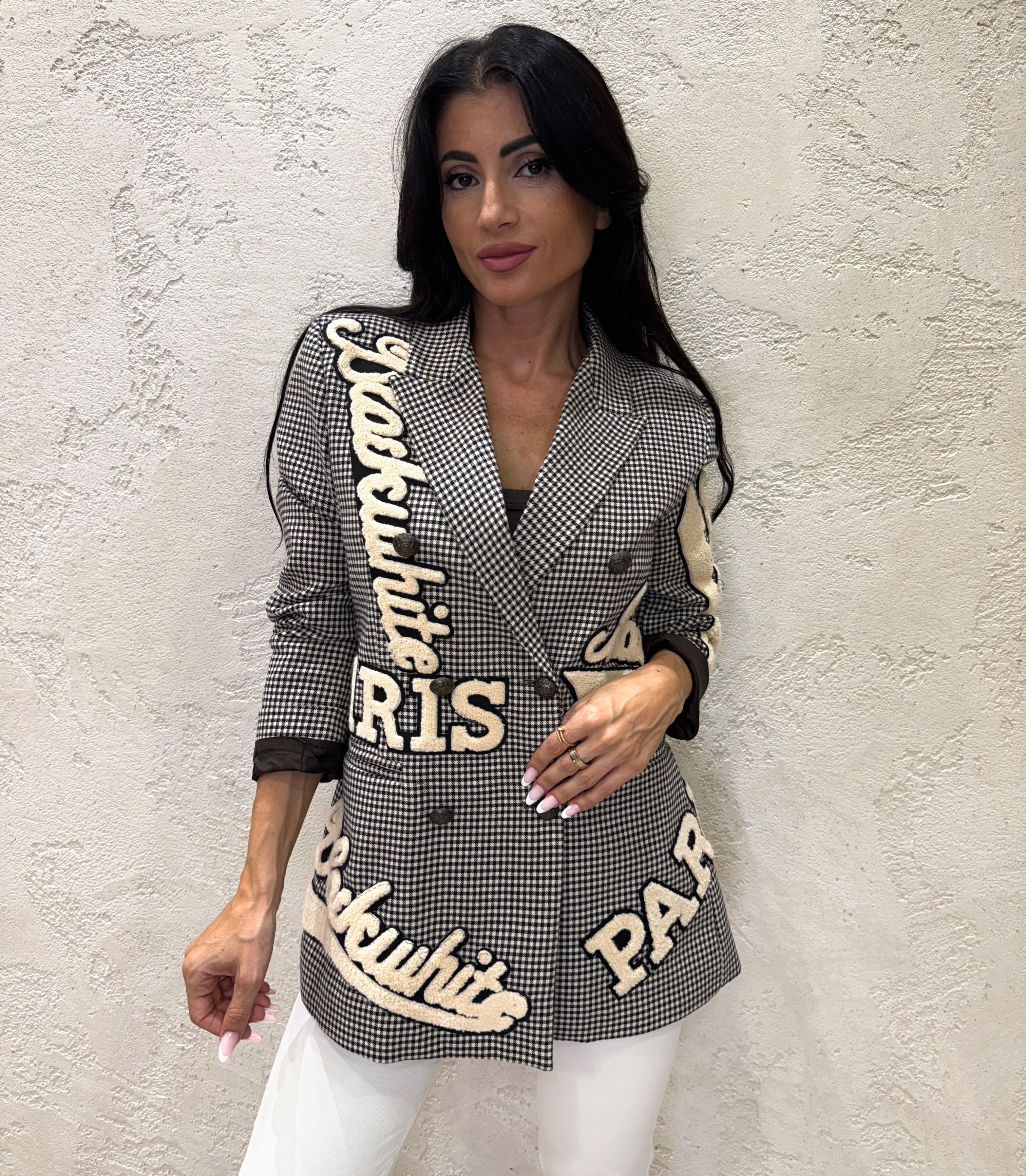 blazer doppiopetto con patch 37366 FANTASIA TENSIONE IN 