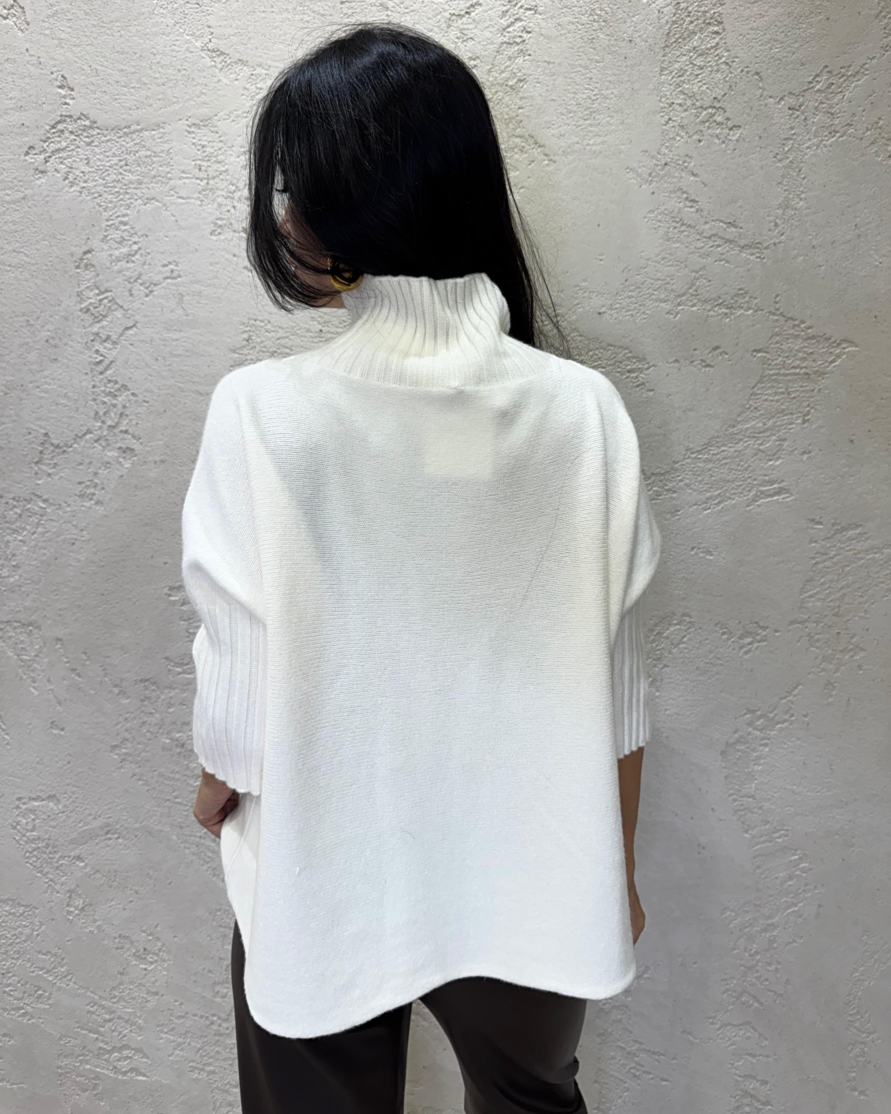 pull morbido collo alto maniche corte M3025859 CREMA IMPERIAL 