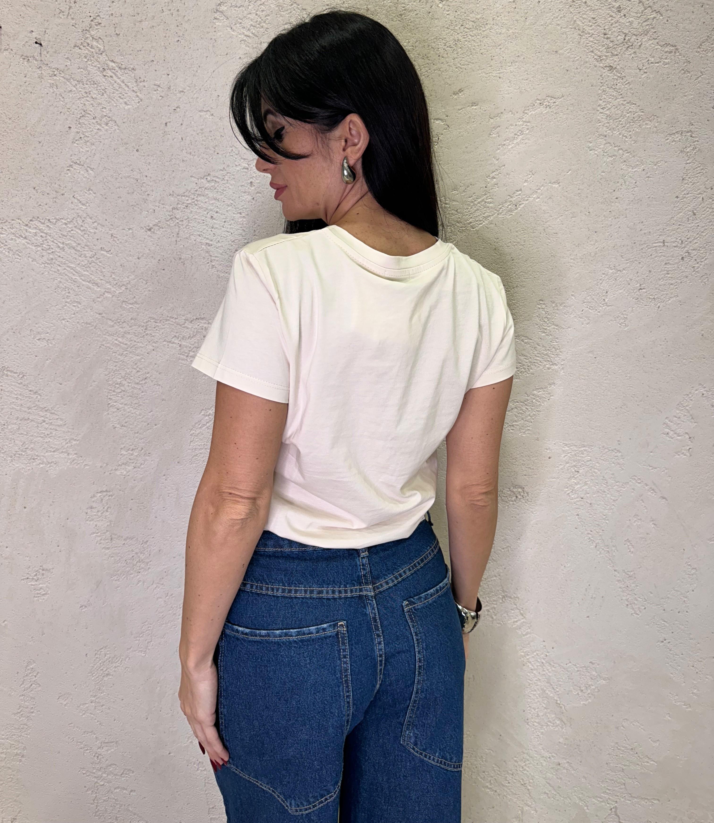 t-shirt basica a manica corta SH000904 BEIGE SUSY MIX 