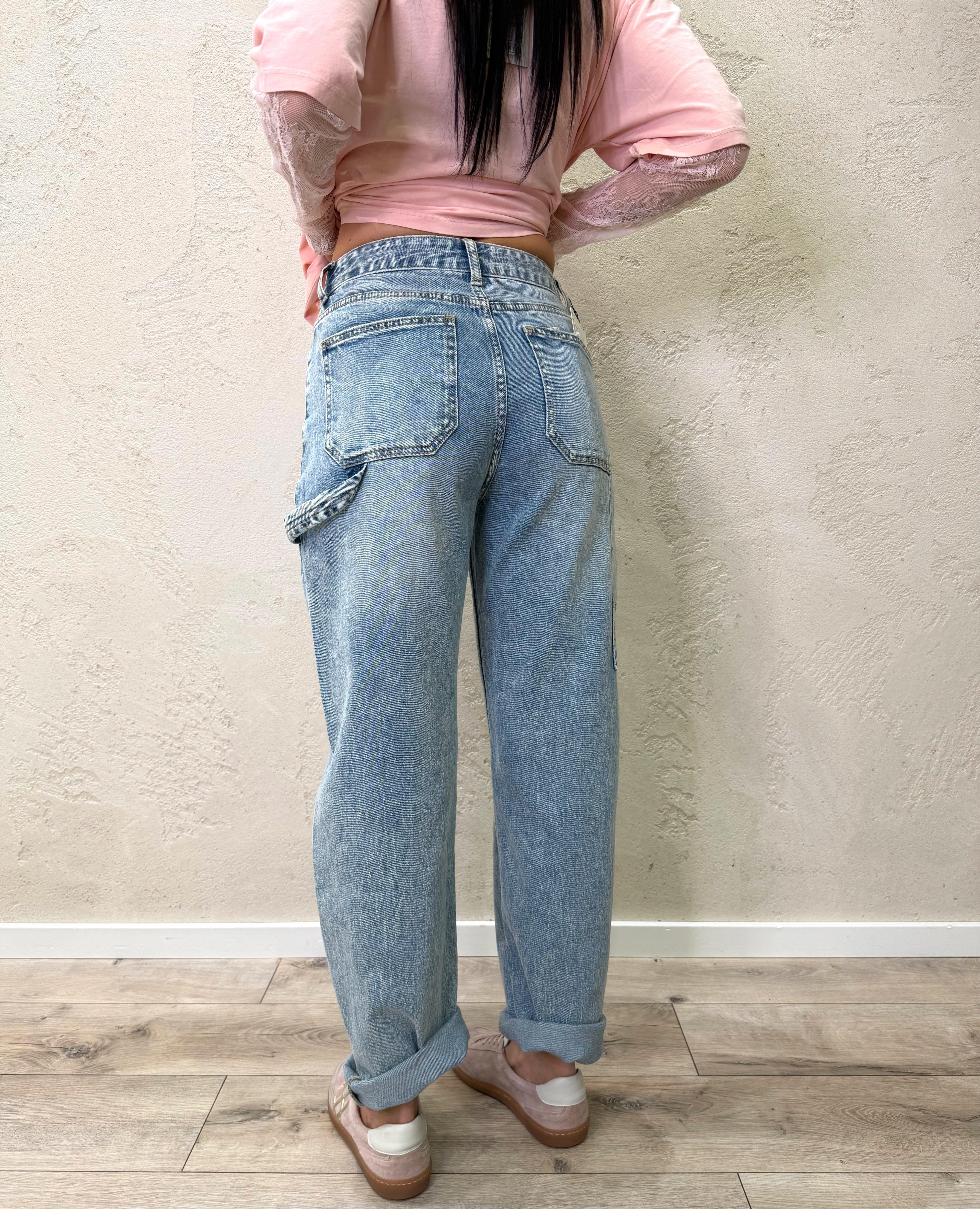 jeans elasticizzato gamba dritta modello work JNSWORK DENIM CHIARO ELEVI 