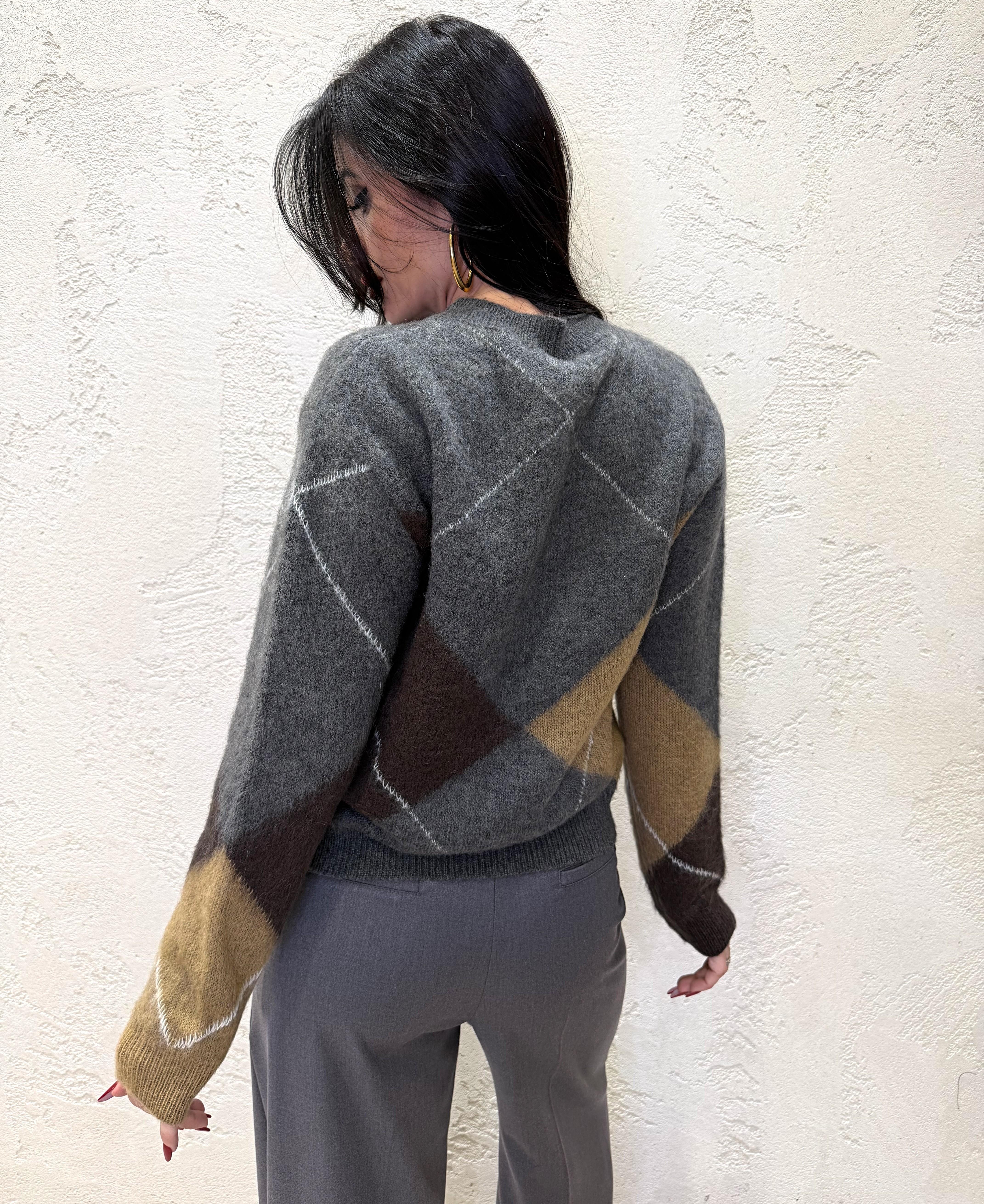 pull misto mohair D82028 ANTRACITE/CAMMELLO TENSIONE IN 