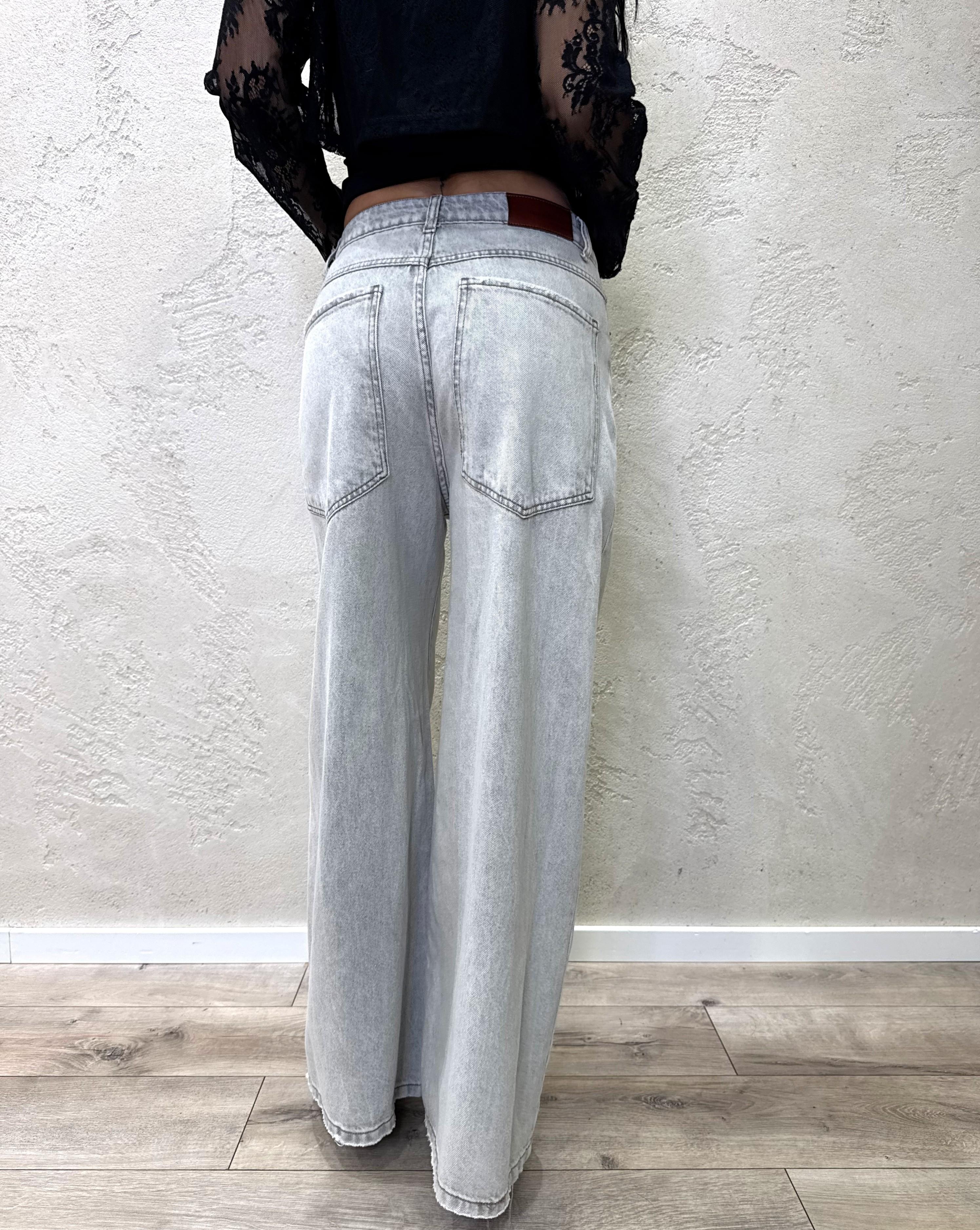 jeans modello giusi a palazzo GIUSI-GRIS GHIACCIO TENSIONE IN 