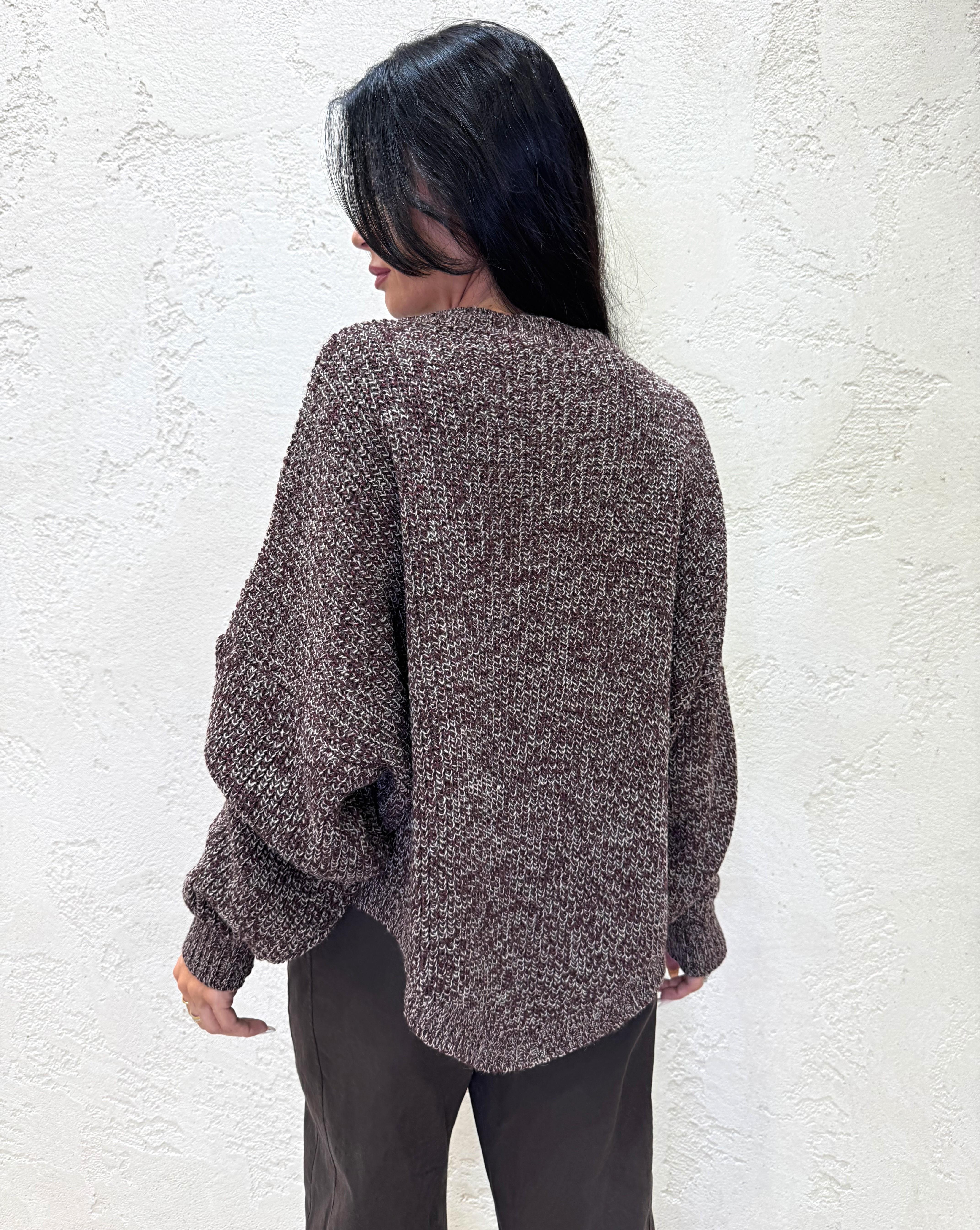 maglione misto lana e alpaca con orlo a v MAGV BORDEAUX ELEVI 