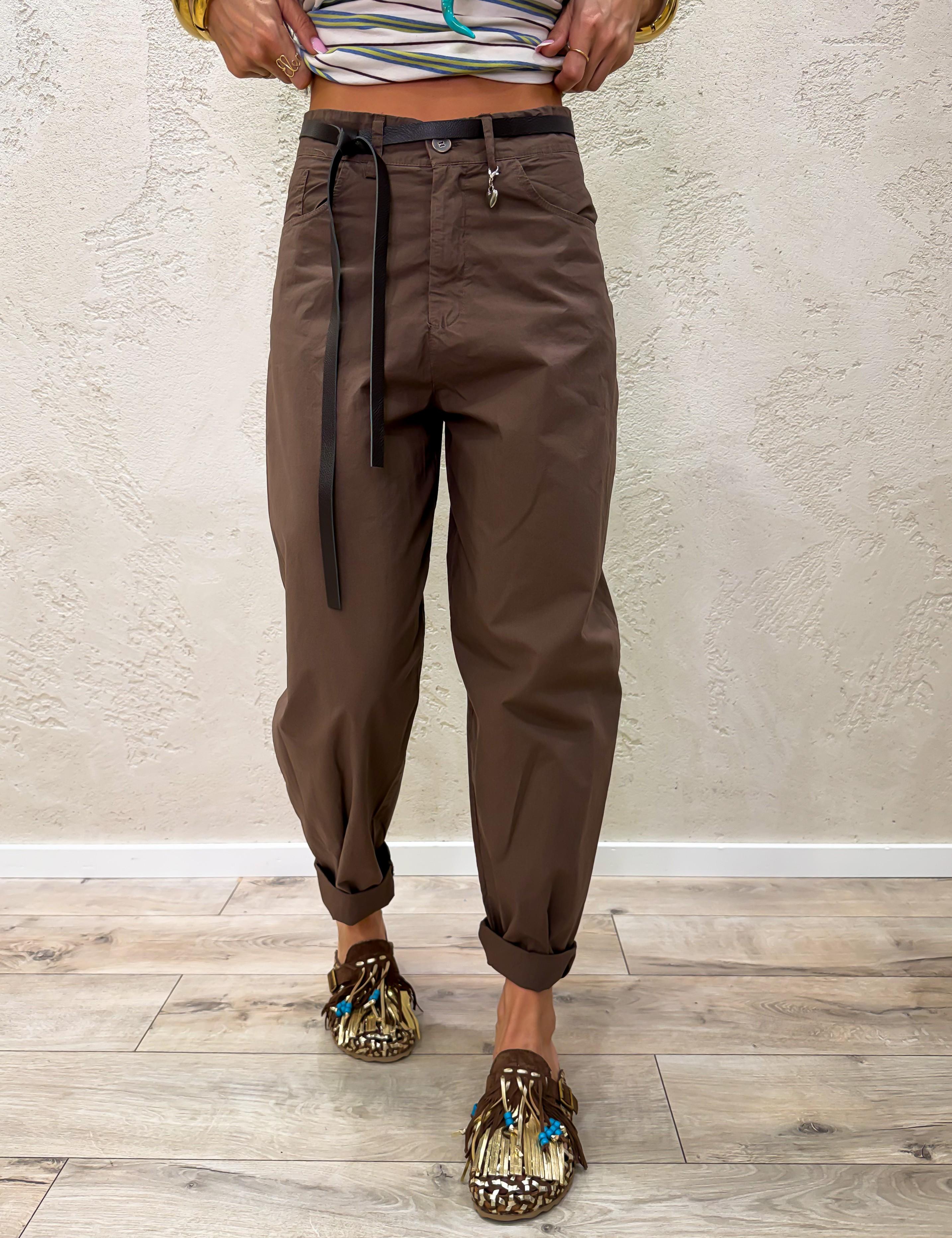 pantalone in contone a ovetto 60285TL MORO SUSY MIX 