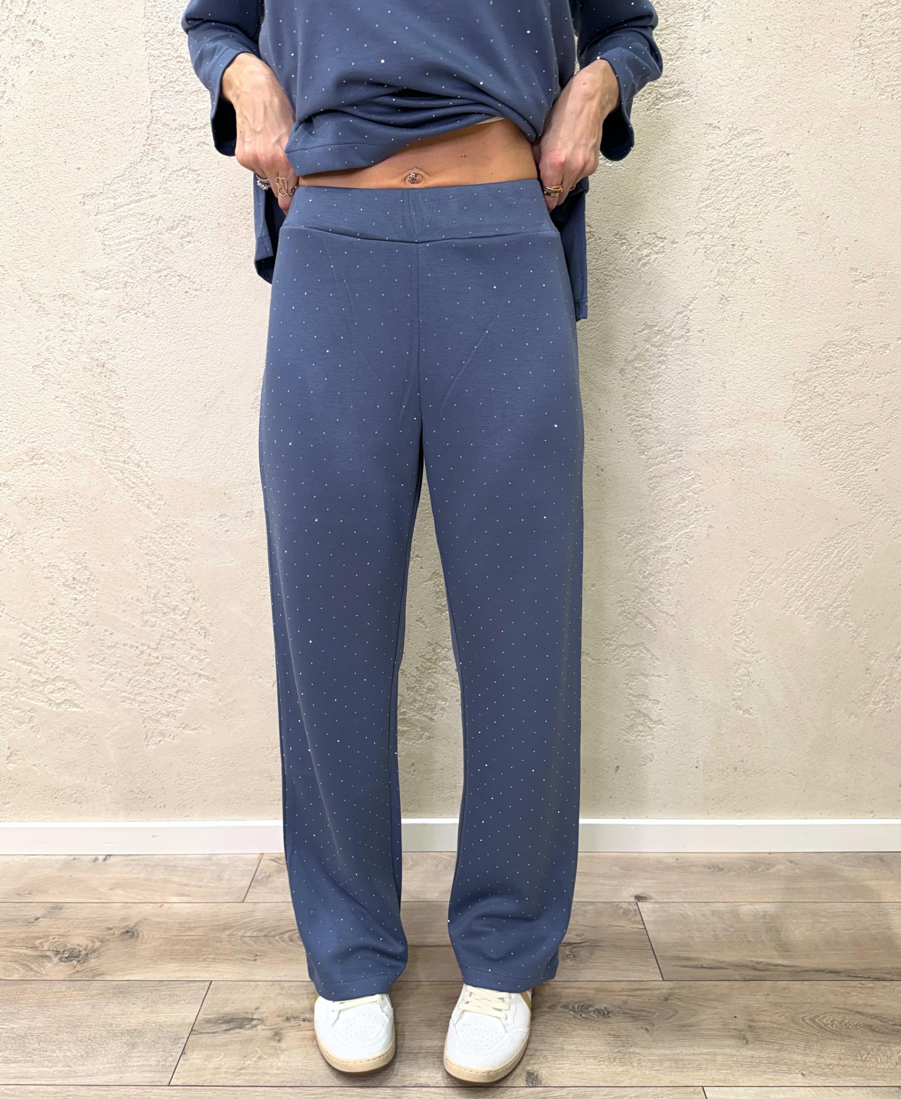 completo coordinato in felpa con strass COMPLETRASS JEANS ELEVI 