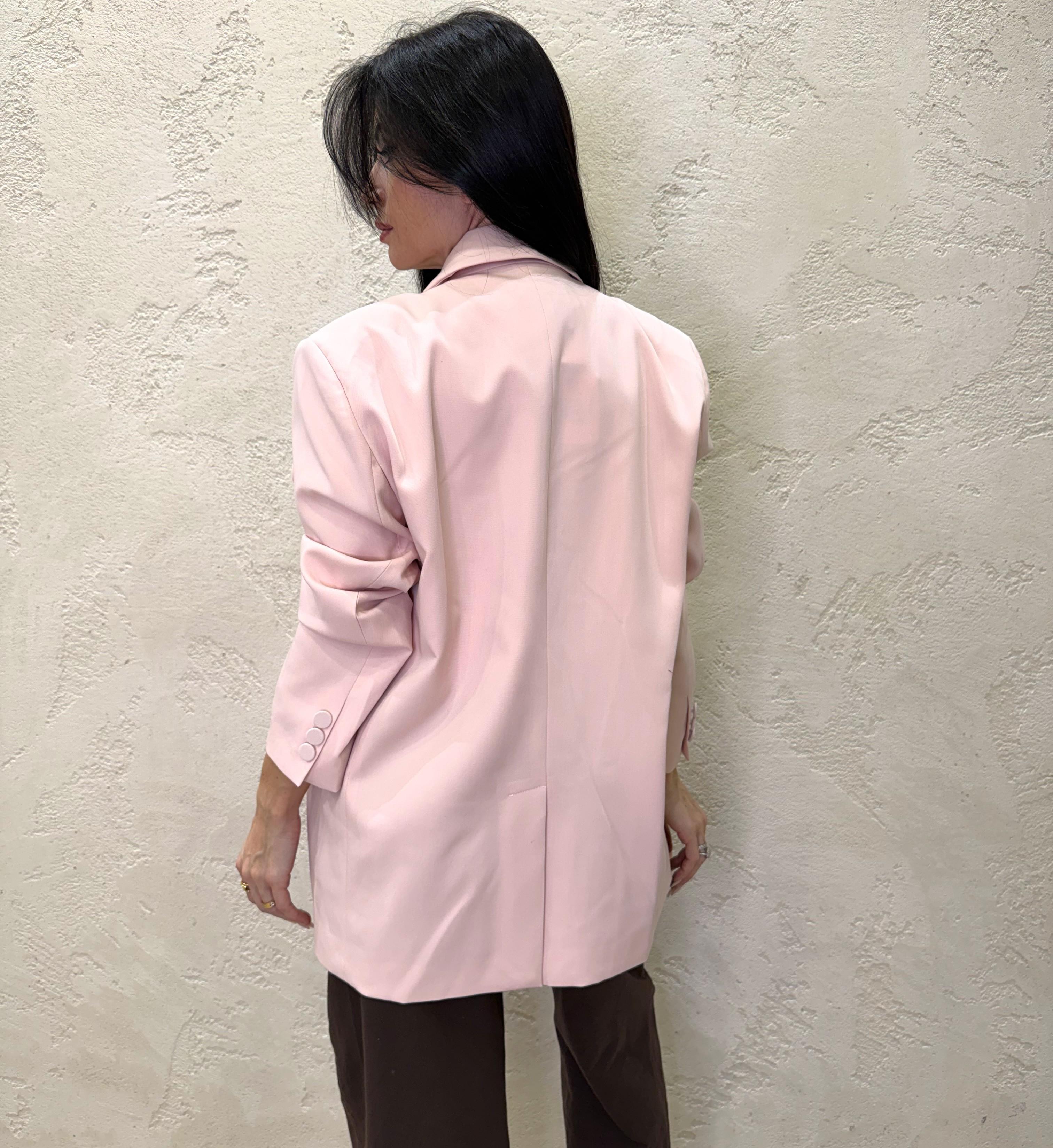 blazer over con spilla rosa removibile TAB0370 ROSA VICOLO 