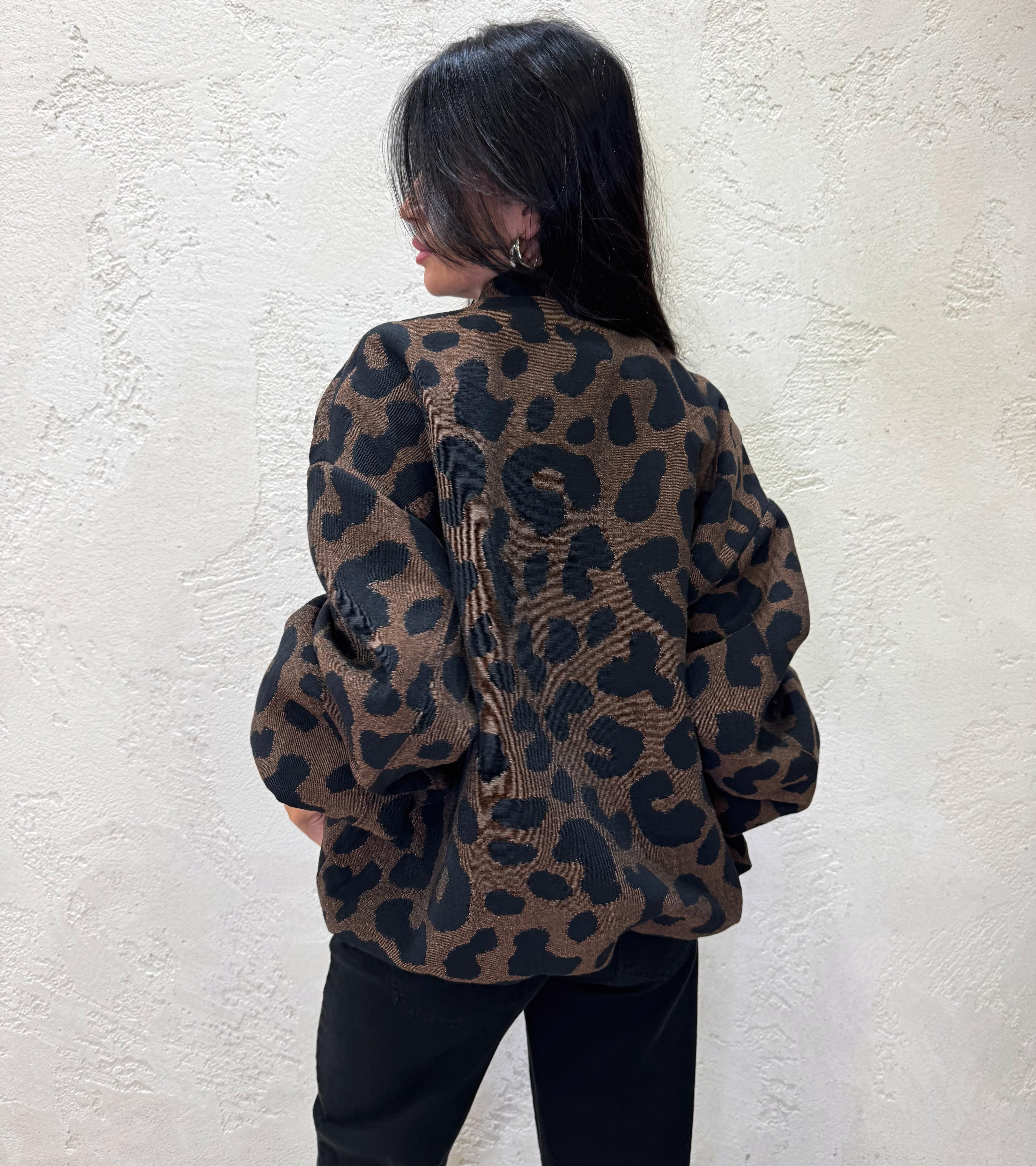 bomber oversize con stampa animalier VHD3KCH LEOPARDATO IMPERIAL 