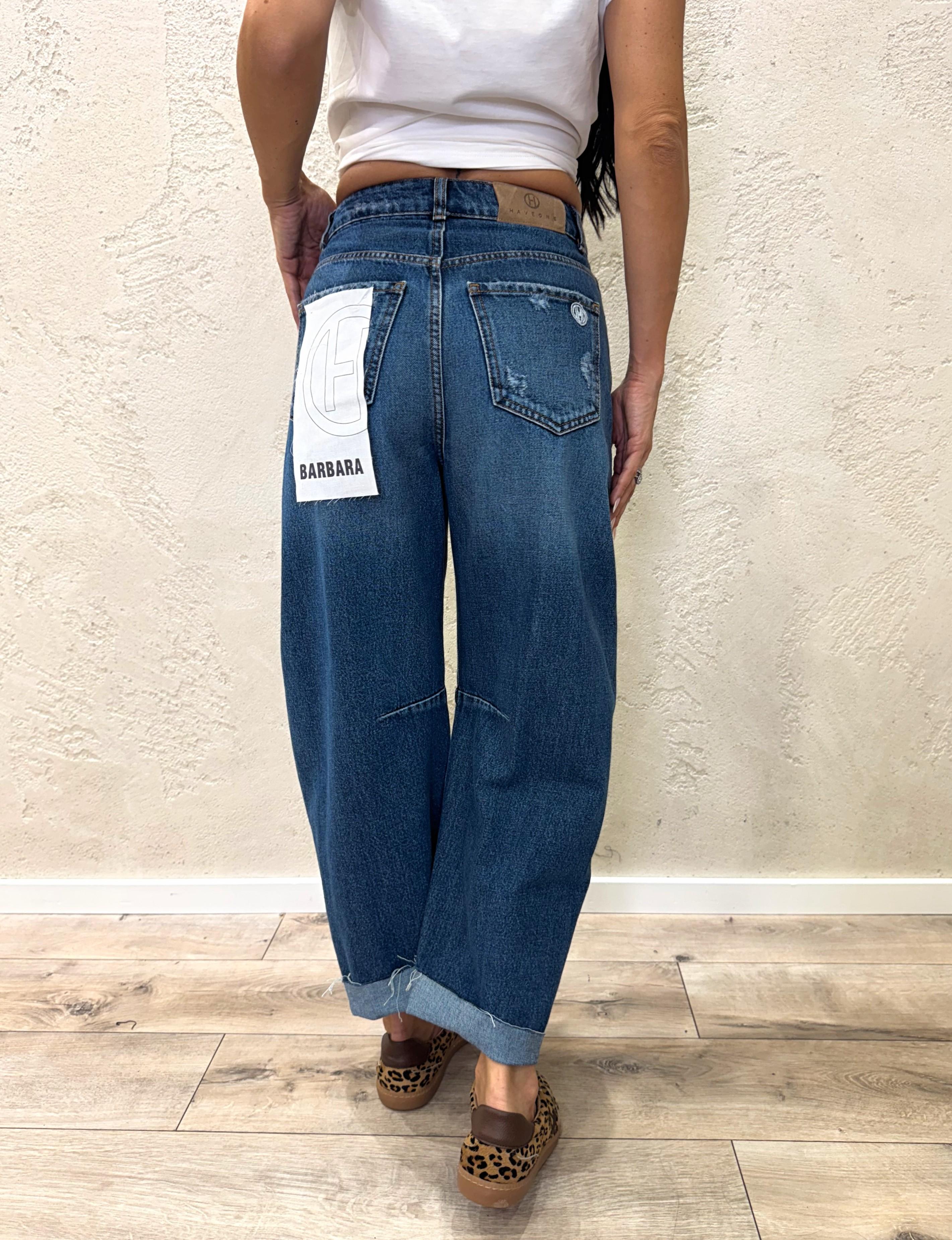 jeans modello barbara a ferro di cavallo PFA-PO46 DENIM HAVEONE 