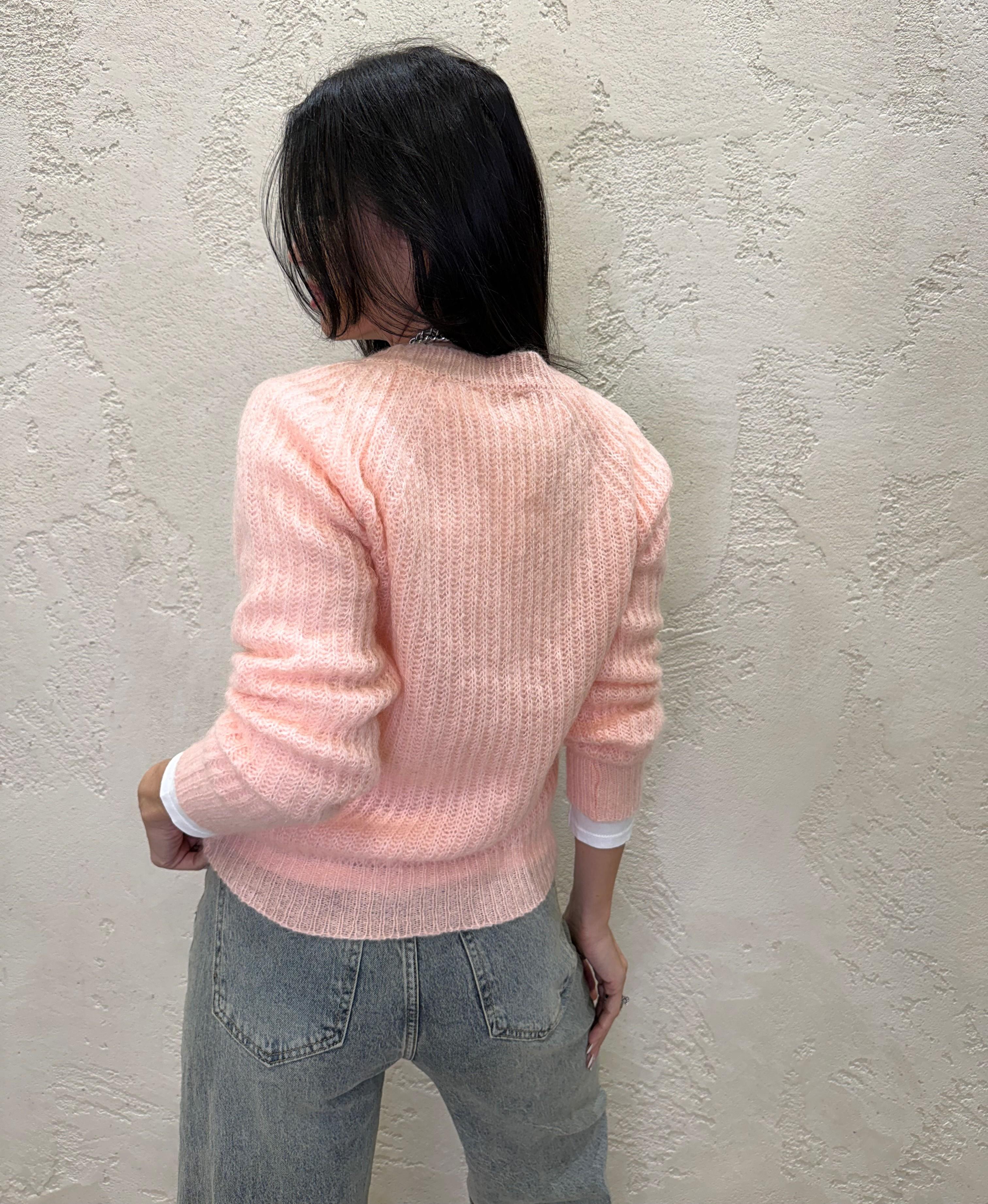 pull misto mohair punto ajour 55086F ROSA PESCA VICOLO 