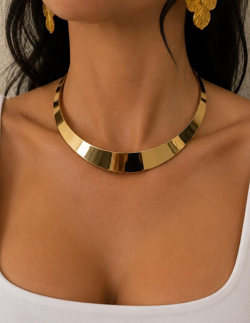 collana rigida "luna" gold LUNA-GOLD ORO ELEVI 