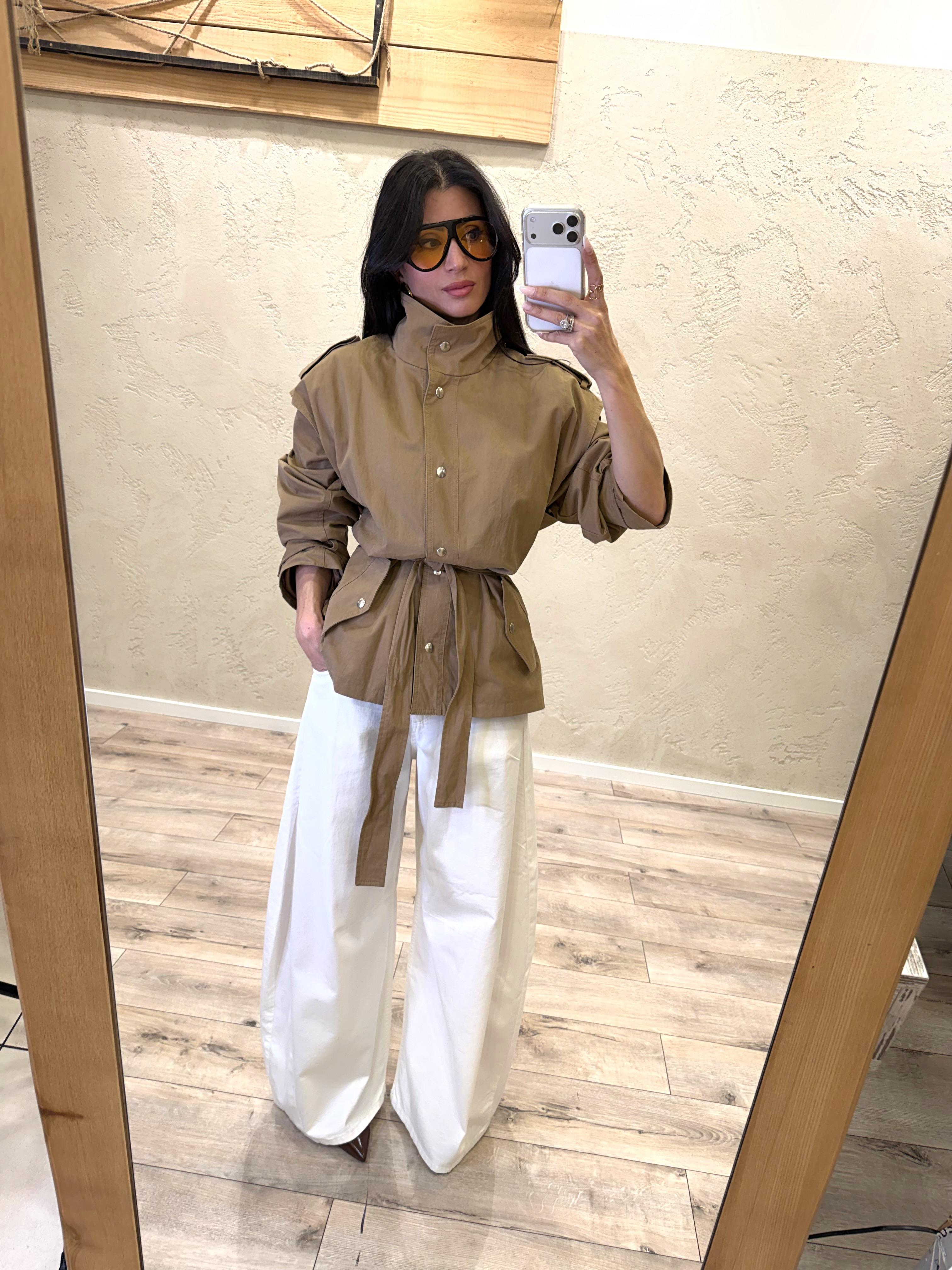 giacca sahariana con cintura 126077L CAMMELLO MOTEL 