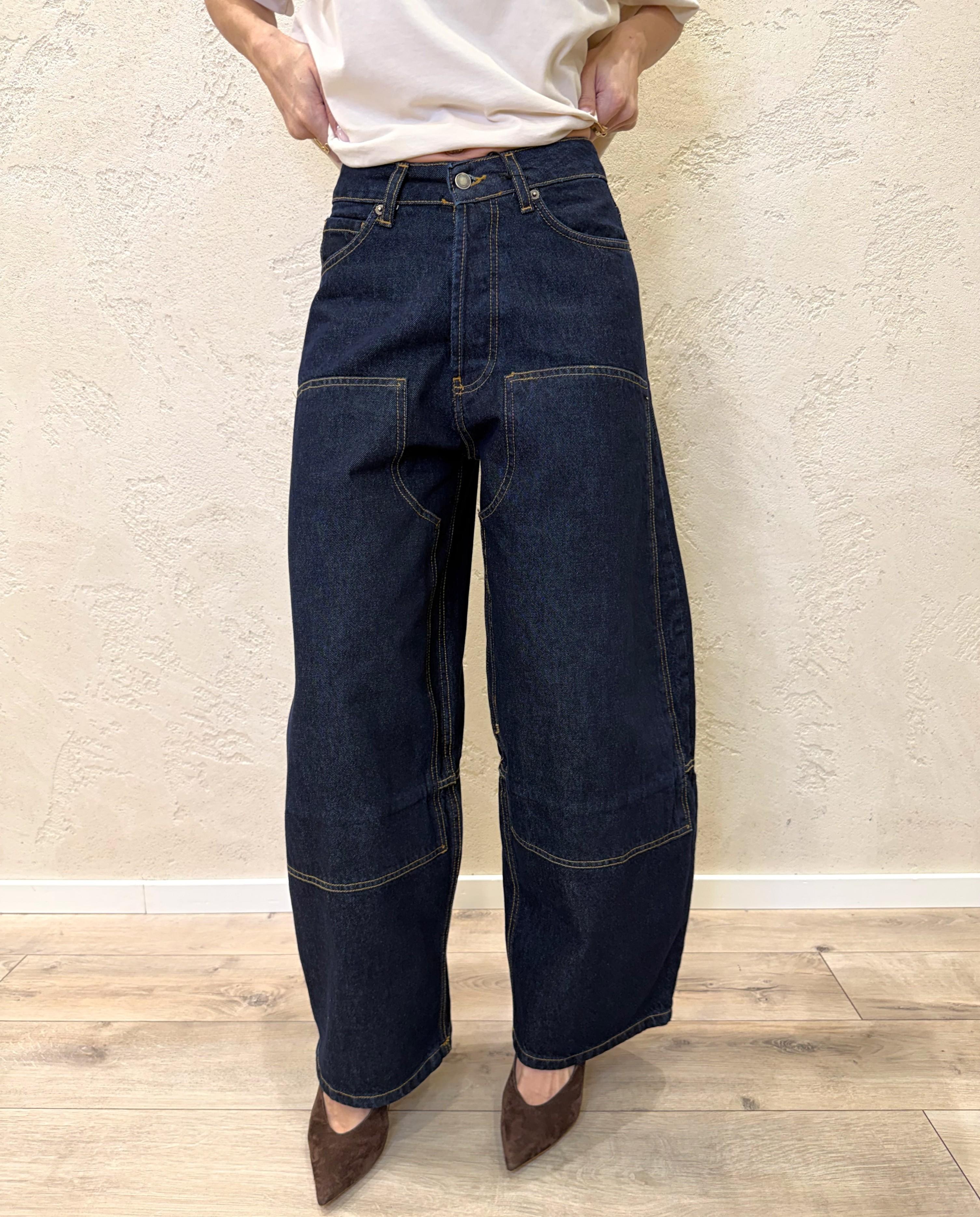 jeans barrel fit western<BR/><BR/> BALL-BLU DENIM BLU TENSIONE IN 