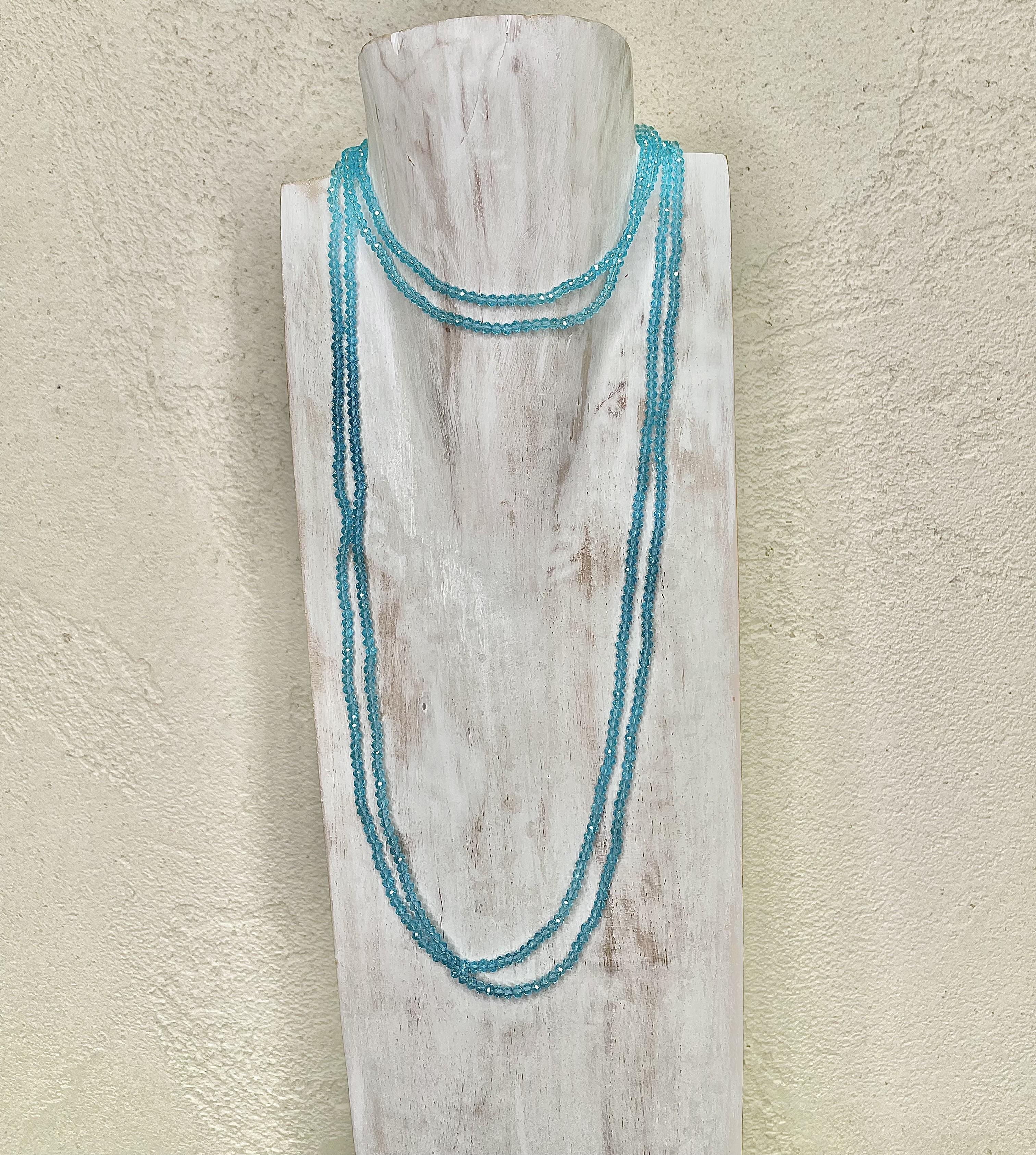 coppia di collane con perline piccole COLCRIP AZZURRO ELEVI 