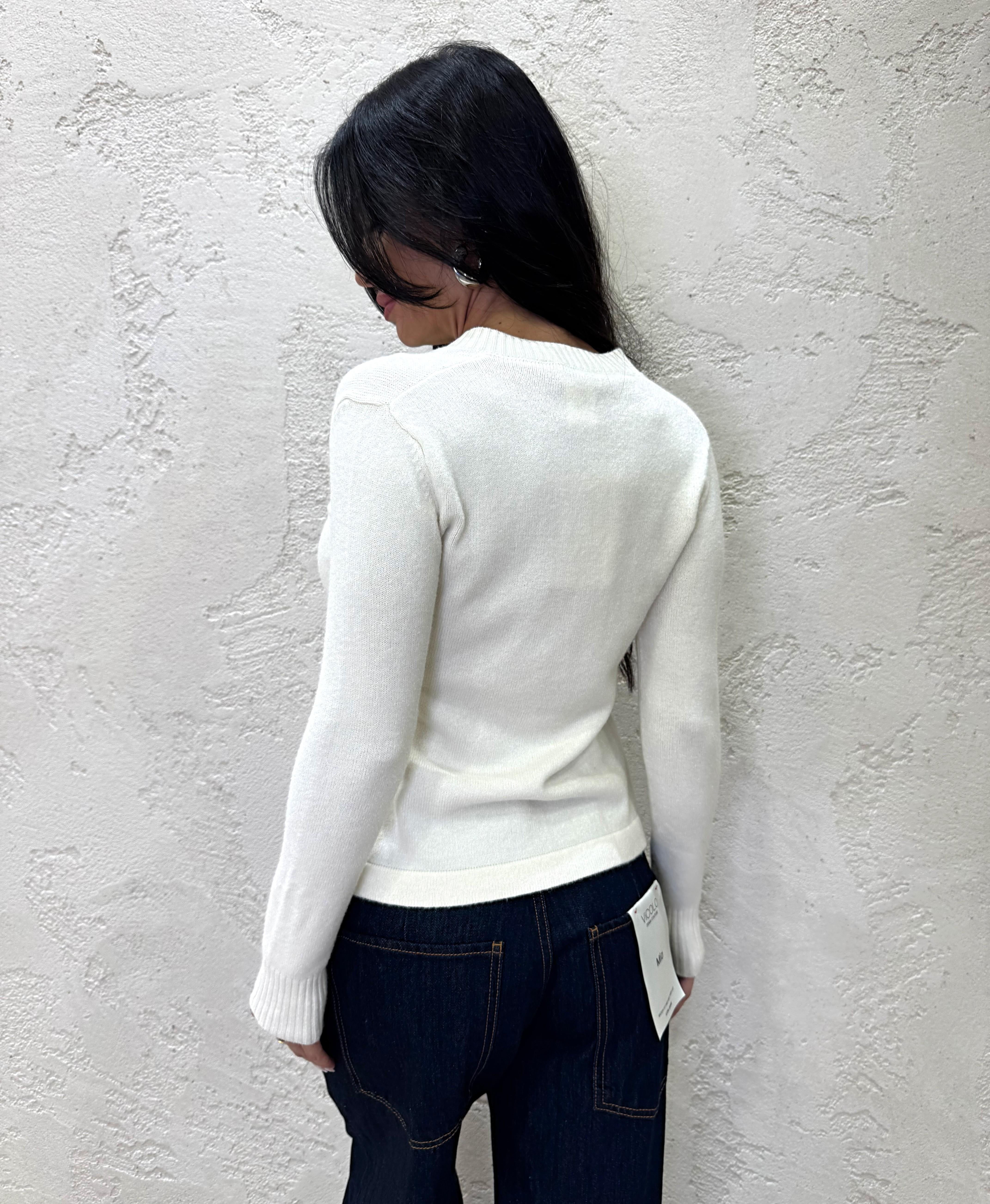 giacchino in maglia 78058 CREMA SUSY MIX 