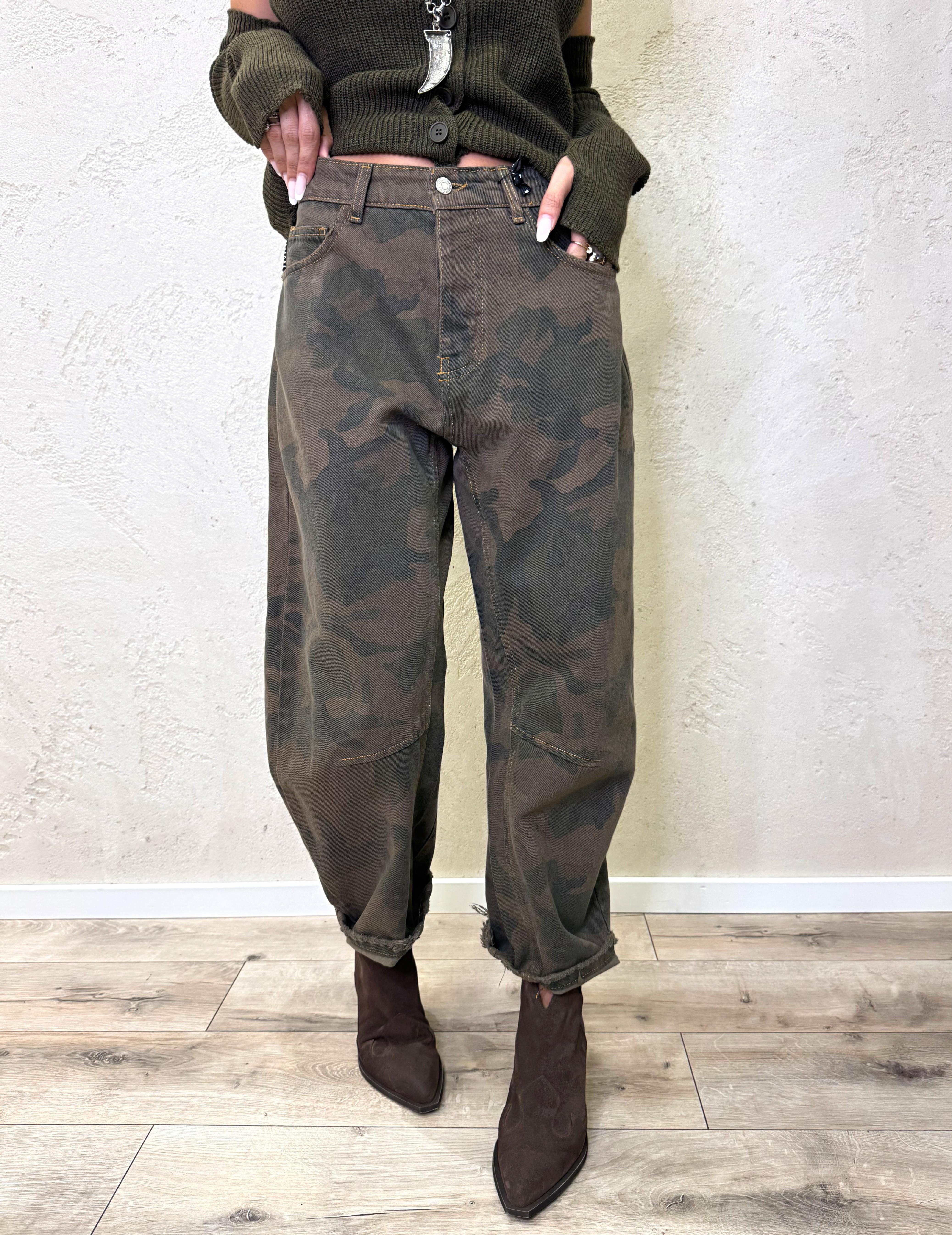 jeans modello ferro di cavallo camouflage PGZ-P189 CAMOUFLAGE HAVEONE 