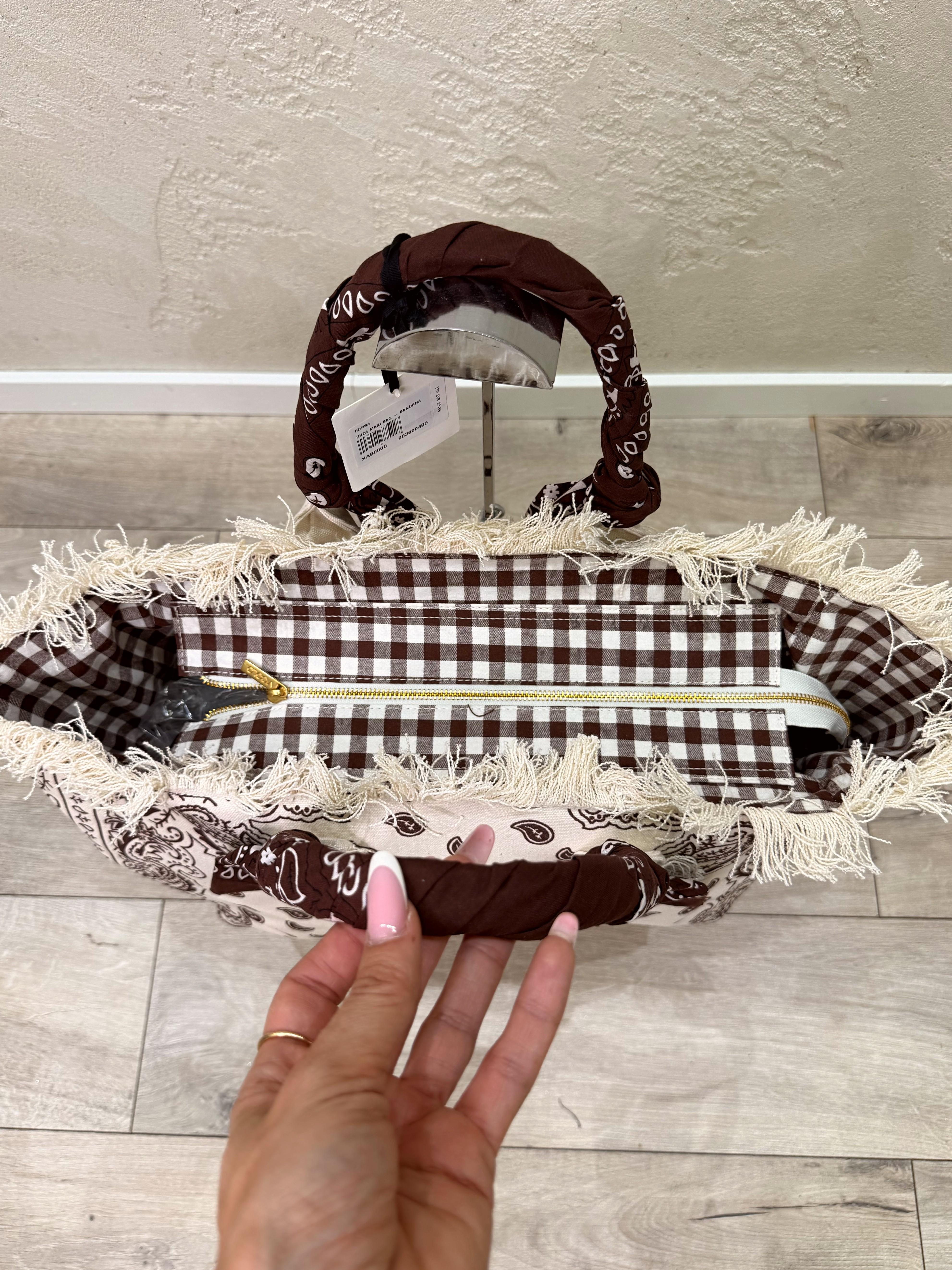 shopper in canvas stampa bandana XAB0005 NATURALE VICOLO 