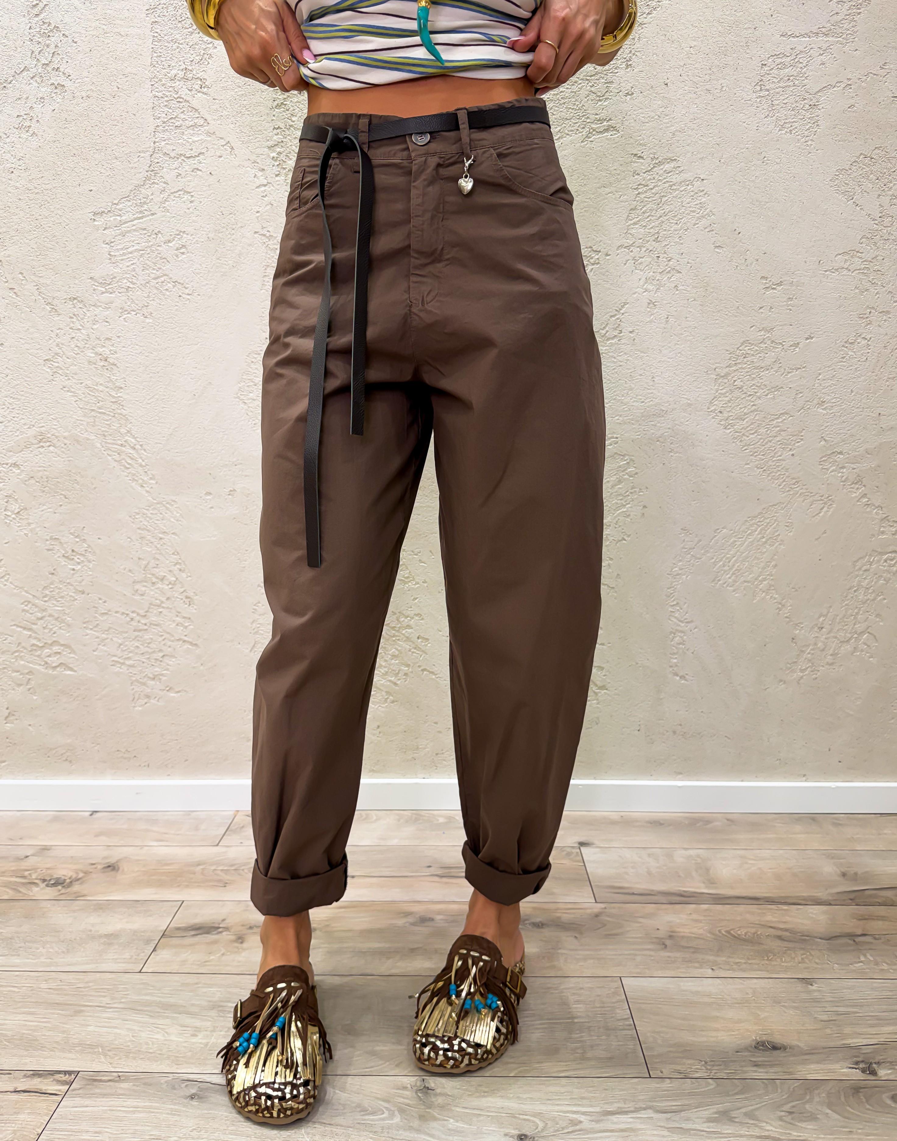 pantalone in contone a ovetto 60285TL MORO SUSY MIX 