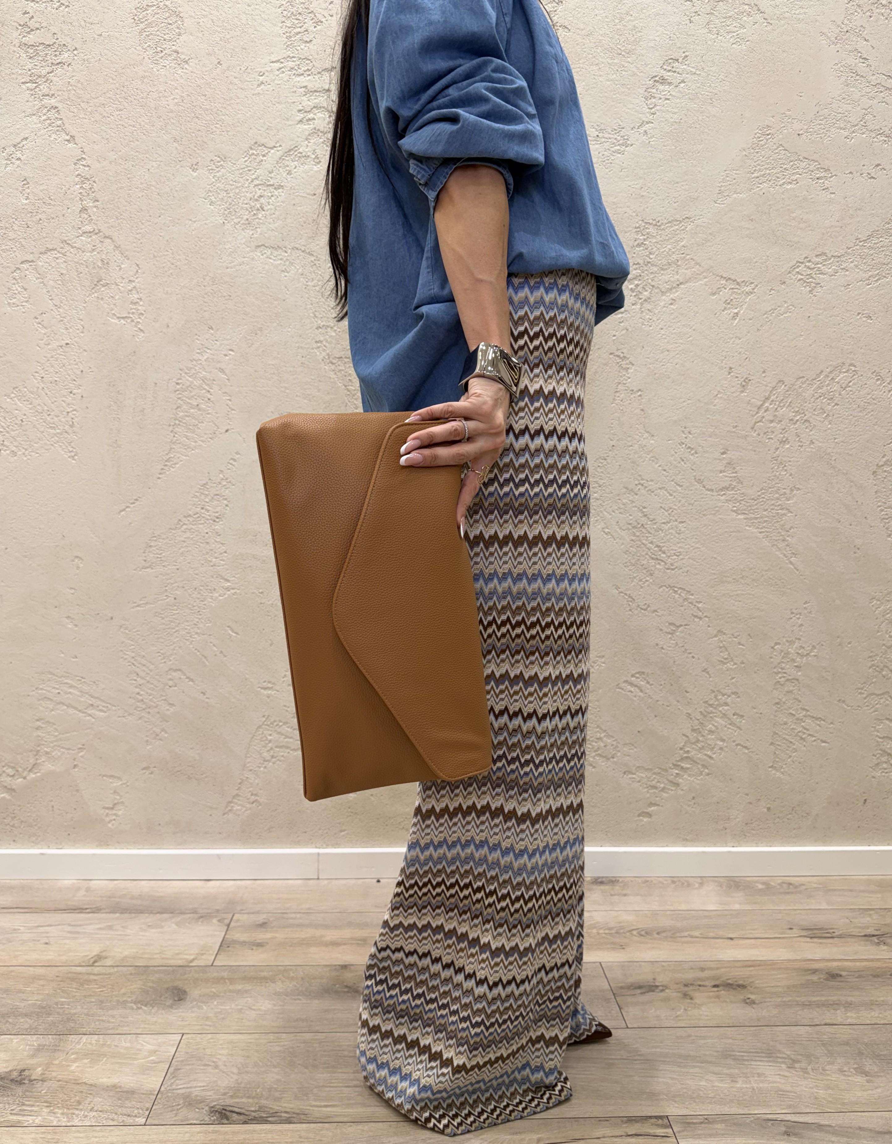 busta maxi in ecopelle 585B CUOIO SUSY MIX 