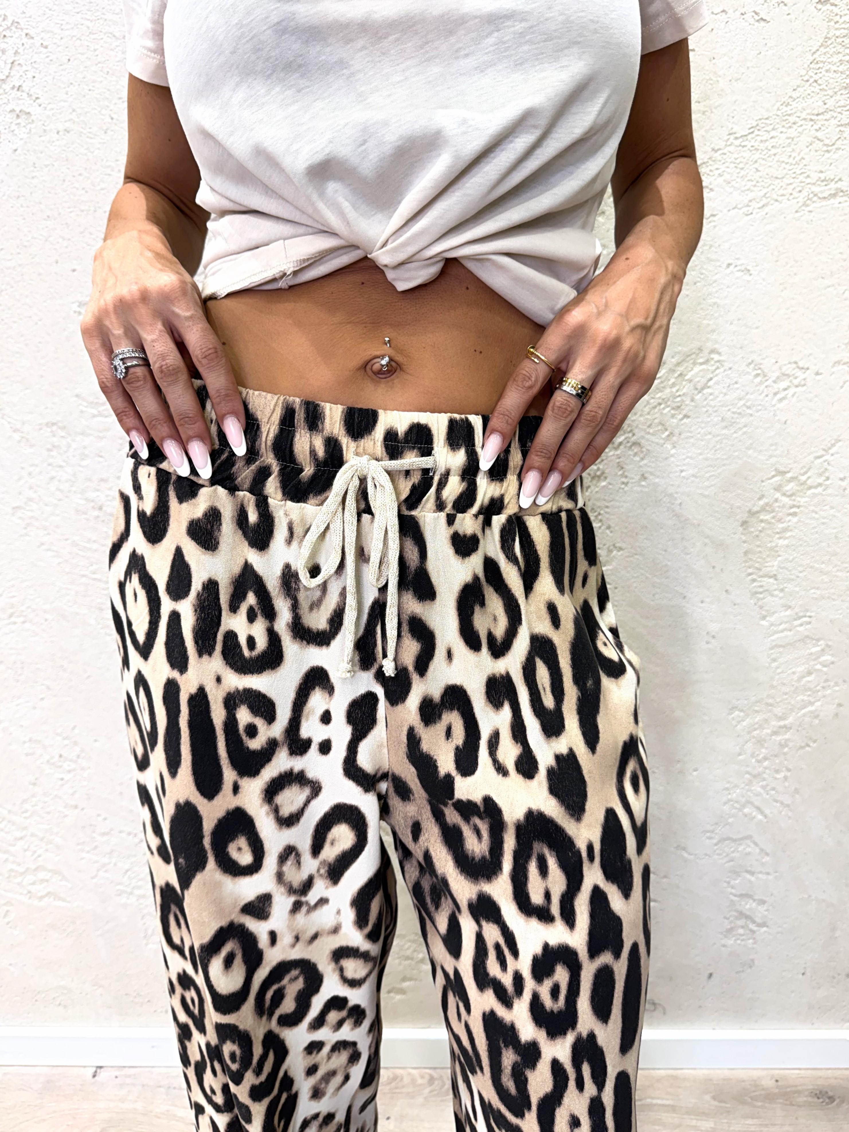 pantalone morbido con elastico sul fondo e coulisse in vita D260PP36U MACULATO SUSY MIX 