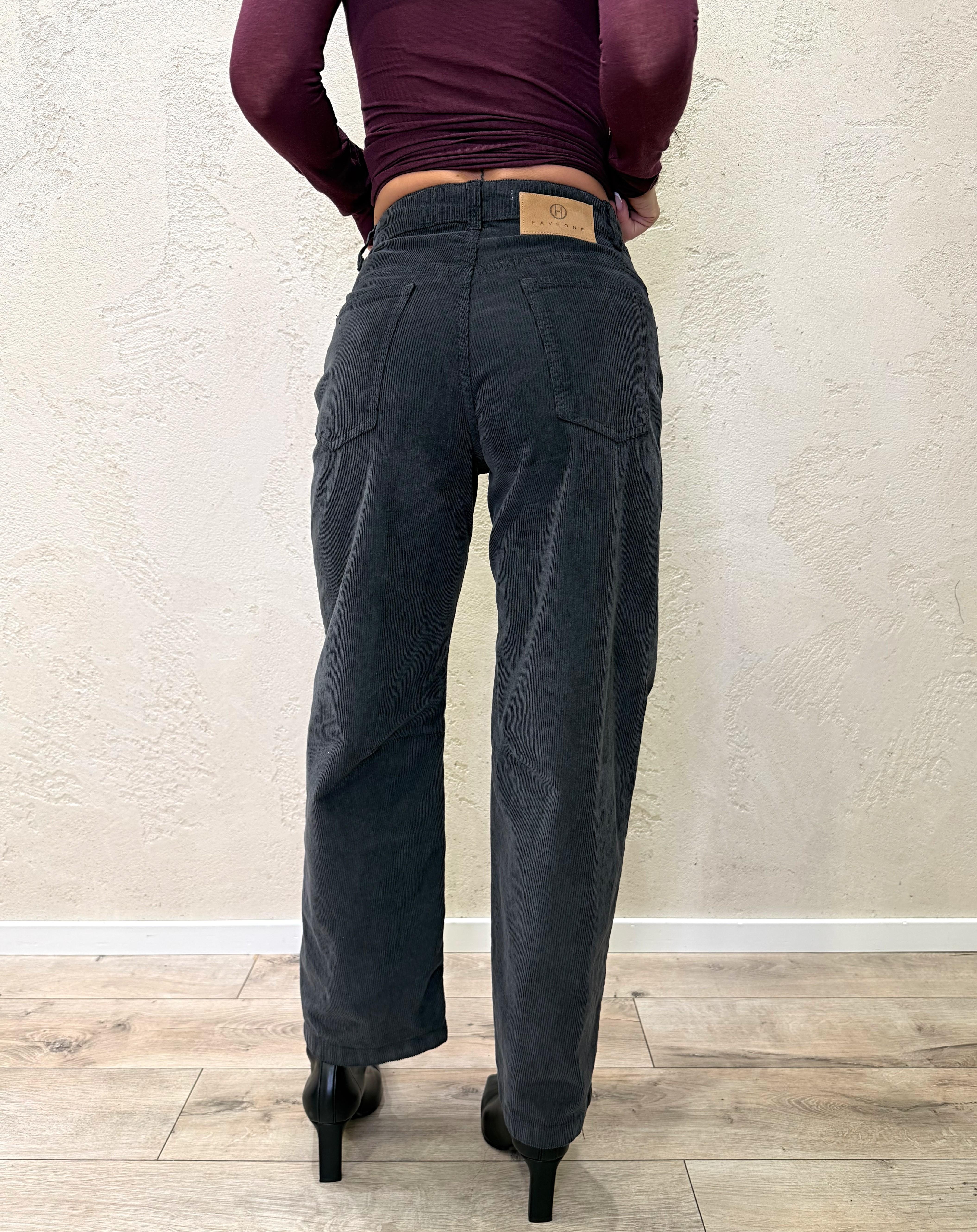 pantaloni ferro di cavallo in velluto a costine PGZ-P243 PIOMBO HAVEONE 