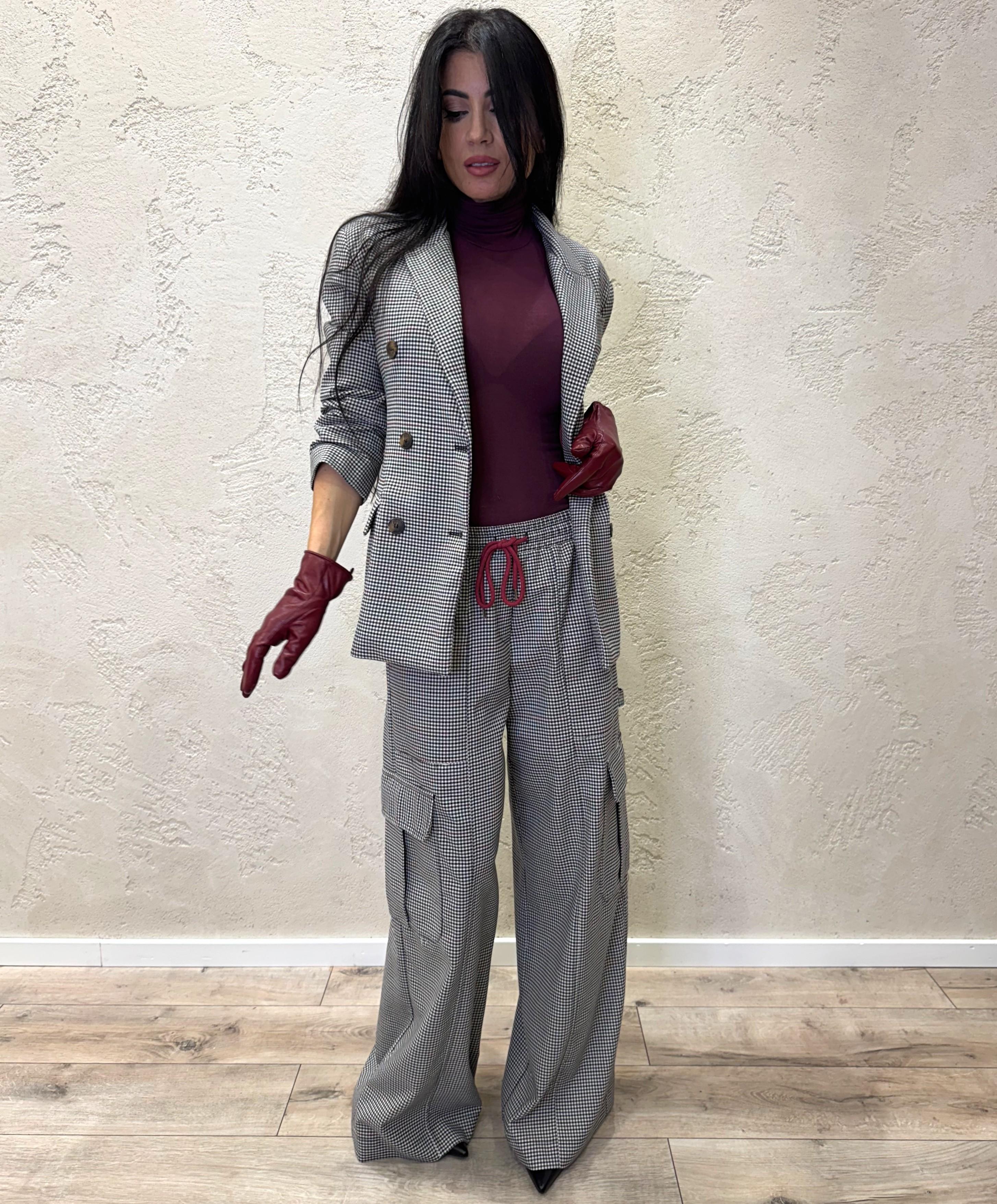 pantalone a palazzo modello work 37875 PIEDDEPOULE TENSIONE IN 